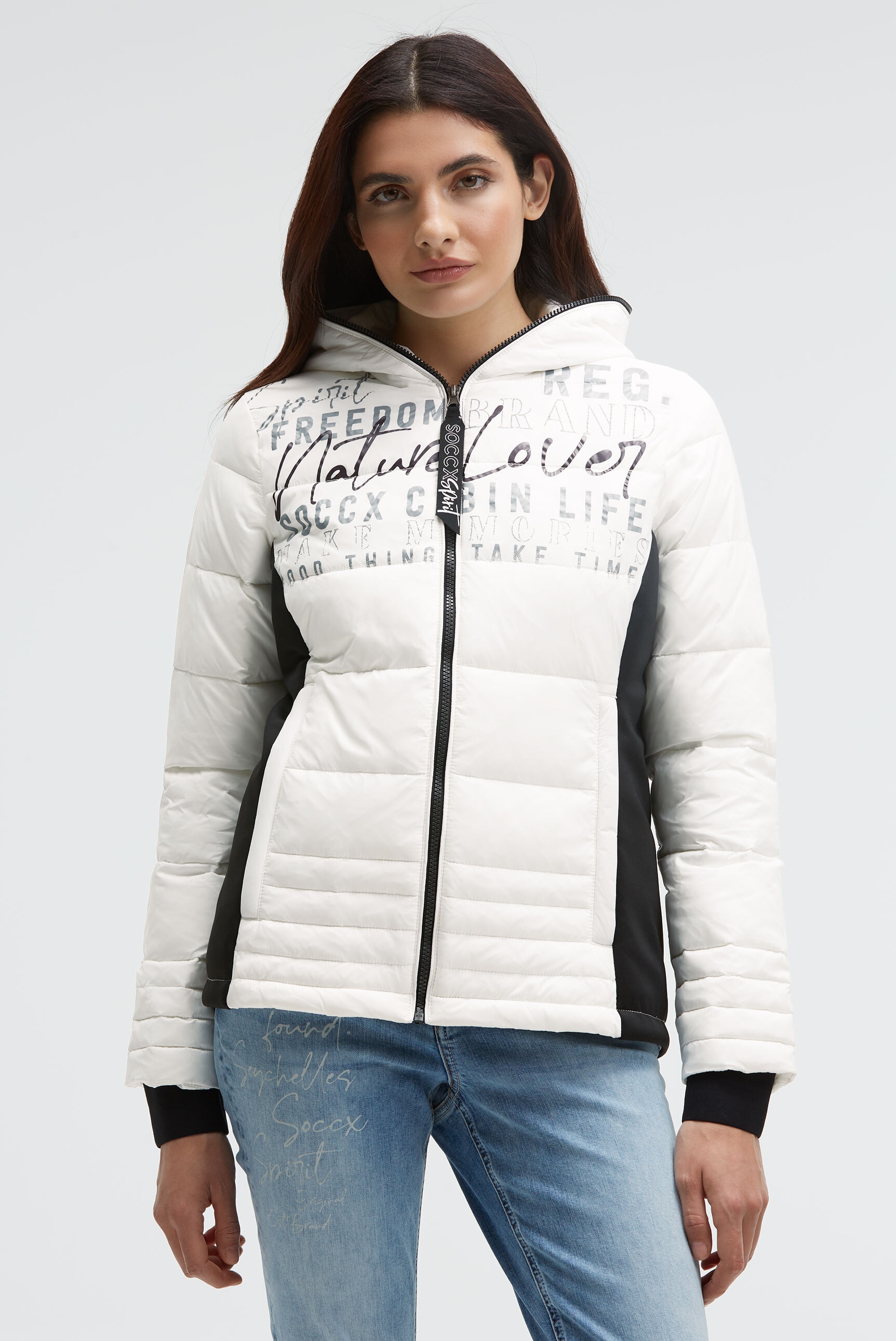 SOCCX Winterjacke mit Kapuze mit Windbreaker-Bündchen günstig online kaufen