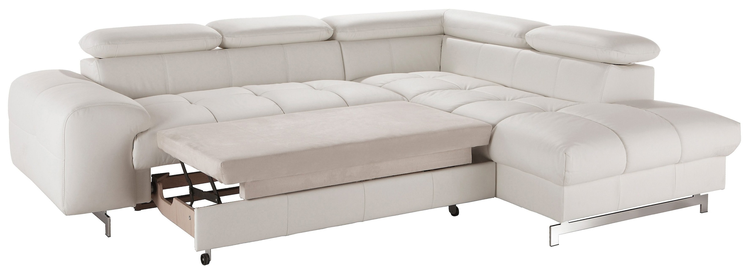 COTTA Polstergarnitur »Chef L-Form«, (Set), Set bestehend aus: Ecksofa mit Kopfteilverstellung & Hocker