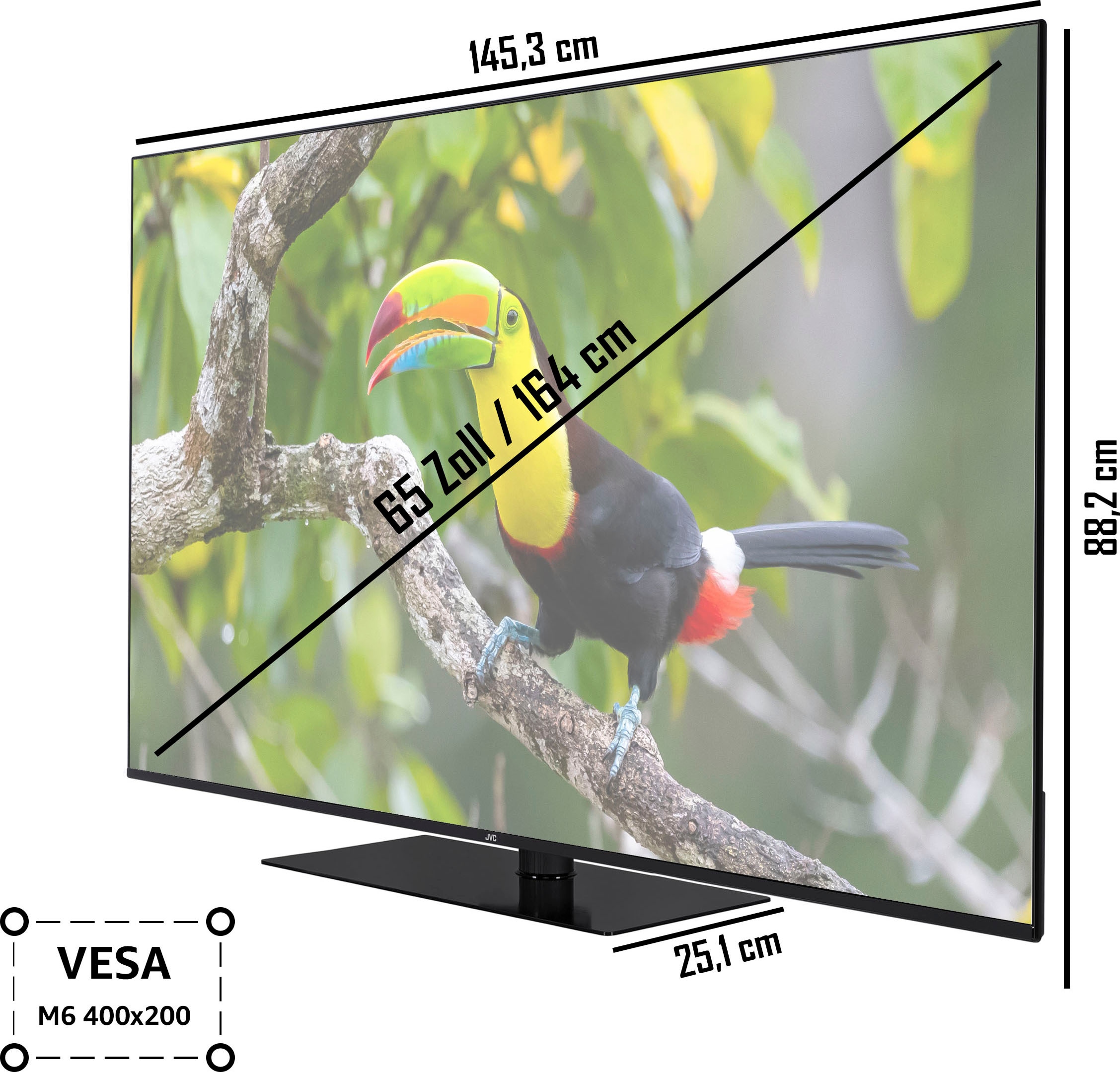 JVC LED-Fernseher »LT-65VU6355«, 4K Ultra HD, Smart-TV
