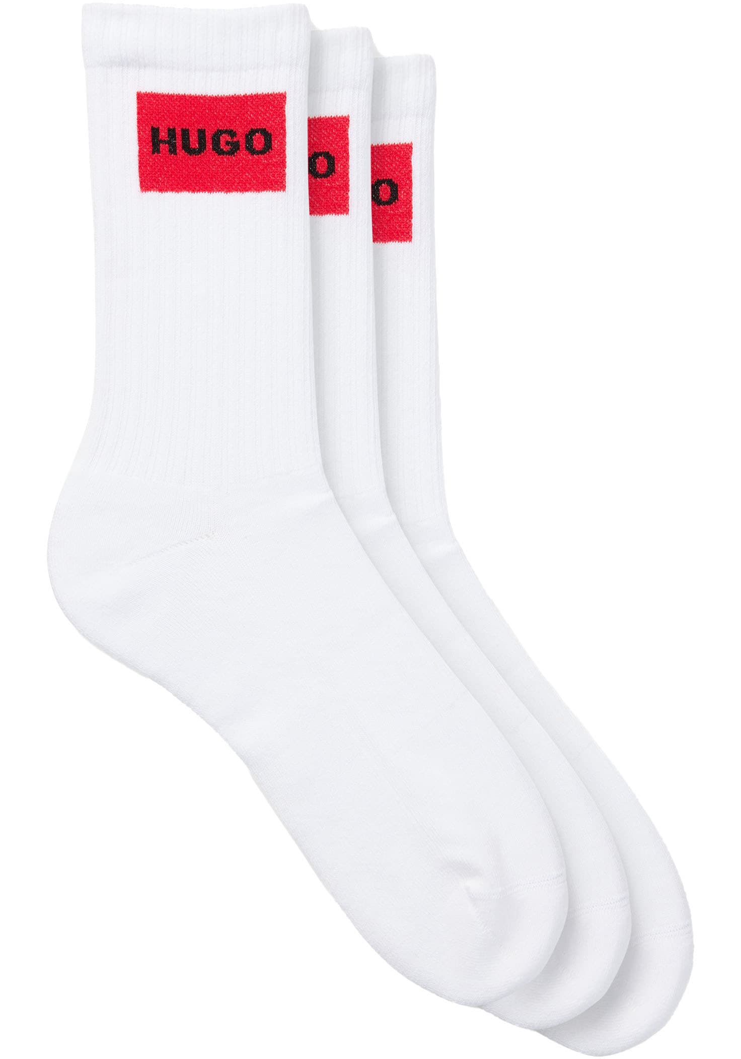 HUGO Underwear Freizeitsocken "3P QS RIB LABEL", (Packung, 3 Paar, 3er), mi günstig online kaufen