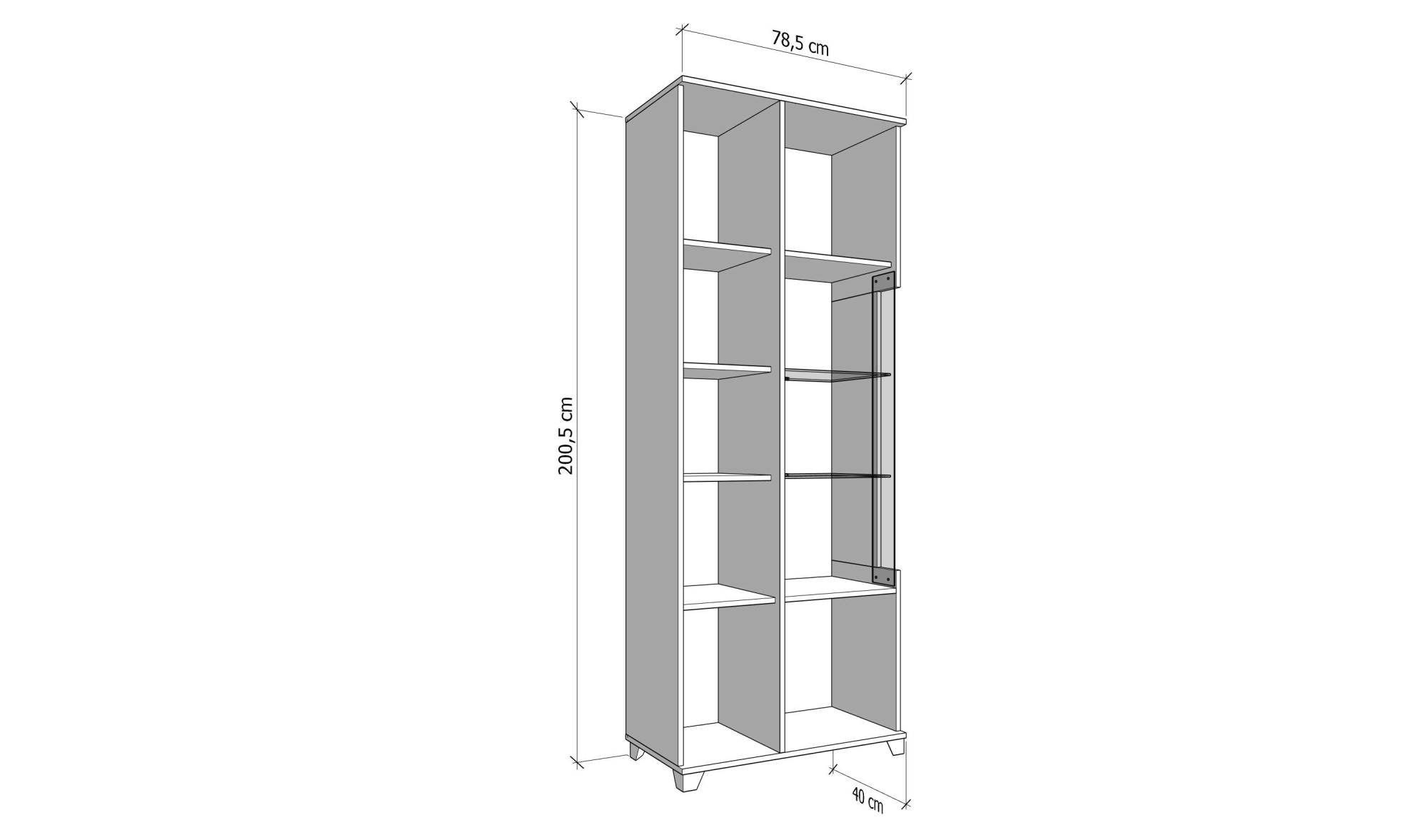 INOSIGN Vitrine »Burgundy Vitrinenschrank, Standvitrine, Showcase«, Hochglanzfronten, Glastür, Komplettes Innenleben