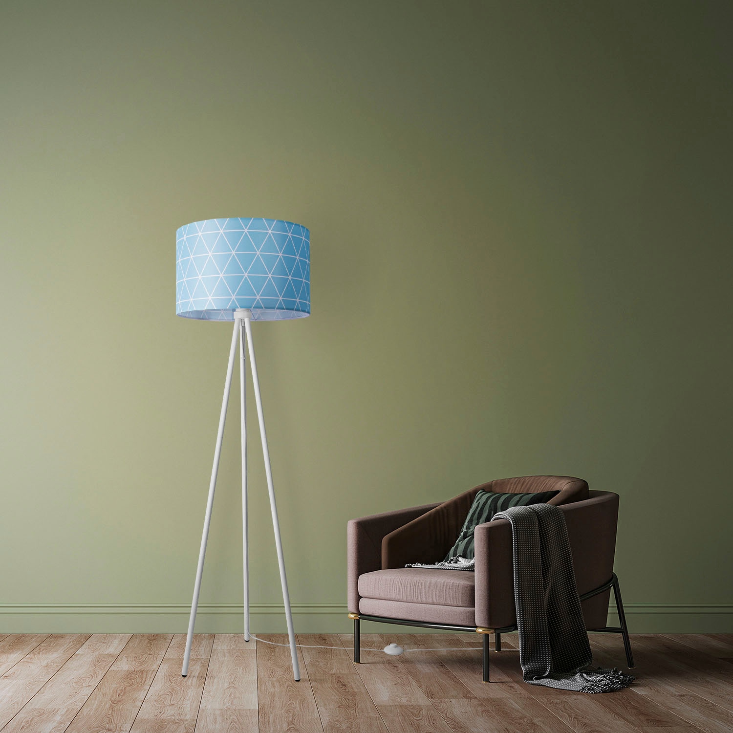 Paco Home Stehlampe BAUR Deko Standleuchte »Trina E27 Wohnzimmer | Skandi Grau Stella«, Blau Pink Schlafzimmer