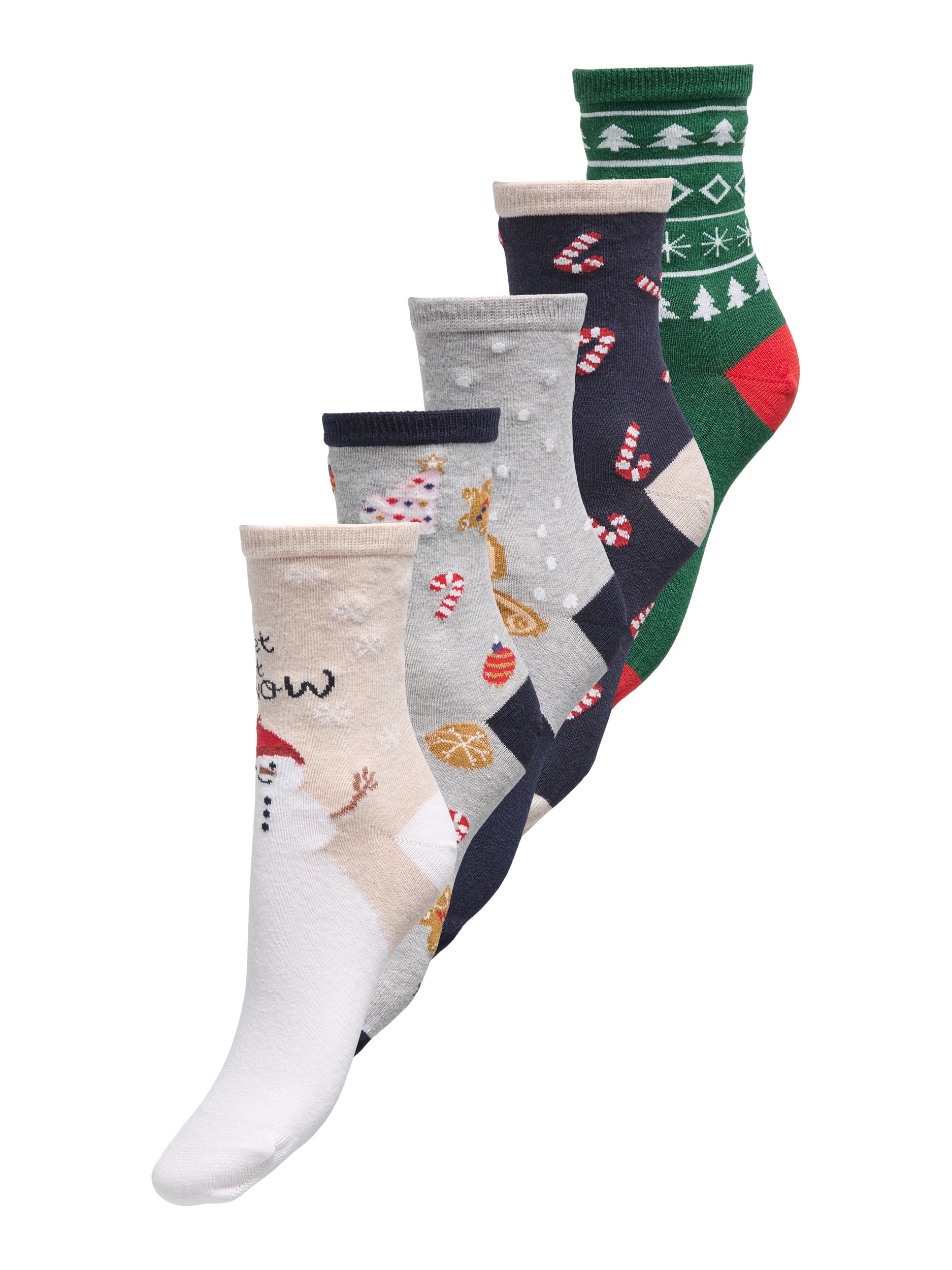ONLY Freizeitsocken "ONLCHRISTMAS 5-PACK SOCKS IN A BOX" 5 Paar tlg. günstig online kaufen