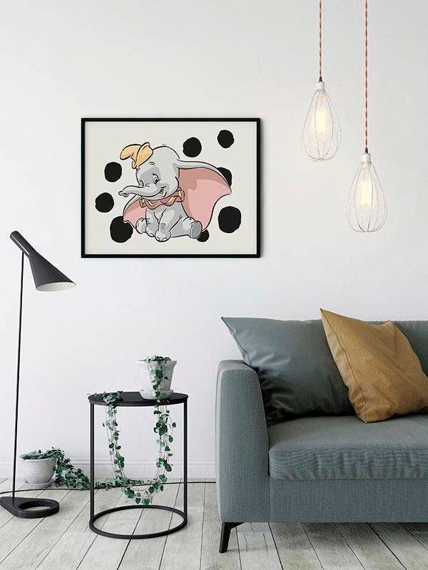 Komar Bild »Dumbo Dots Landscape« Disney 1 Stk. tlg. Wandbild zur Dekoration im Kinderzimmer - ohne Rahmen