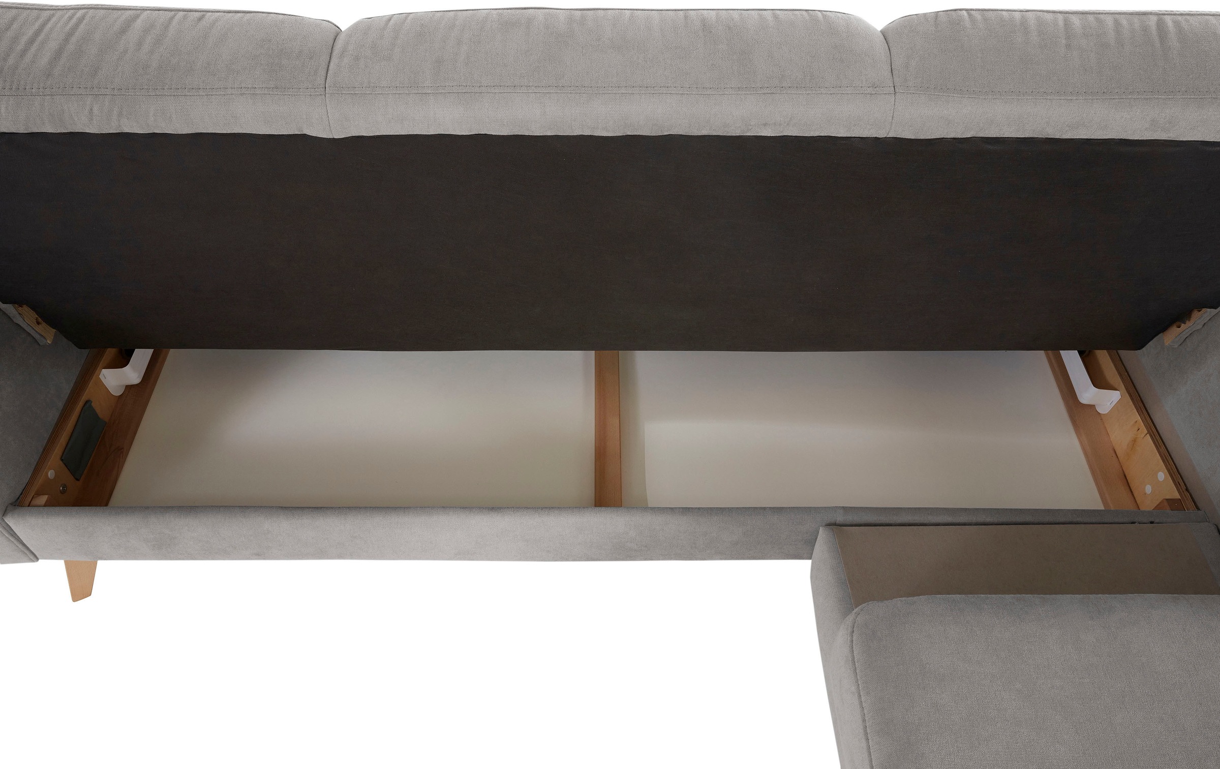 exxpo - sofa fashion Ecksofa »Nappa, kompakt und komfortabel, bequem, zeitloses Design, L-Form«, tolle Detailverarbeitung, inkl. Bettfunktion und Bettkasten