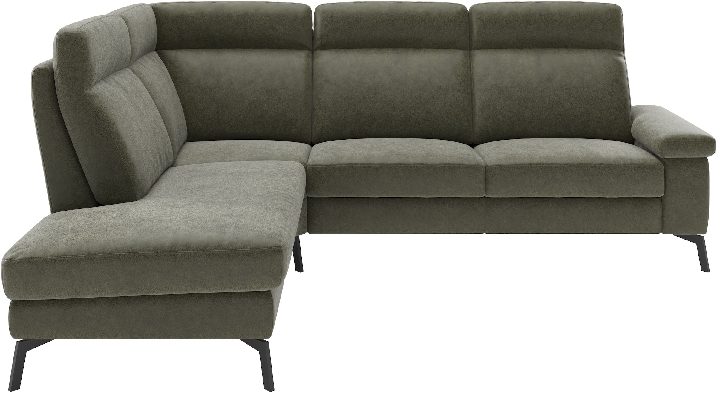 Home affaire Ecksofa "Nalani, optionaler Sitzauszug, Breite: 252 cm" Komfortabler Federkernsitz, großzügige Ecke, klappbare Armlehne