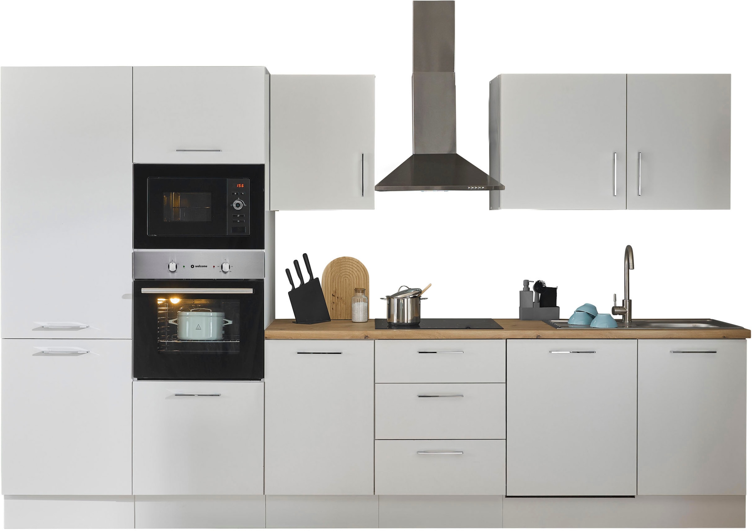 BASIC by Balculina Küchenzeile "Turin" Breite 340 cm, wahlweise mit E-Gerät günstig online kaufen