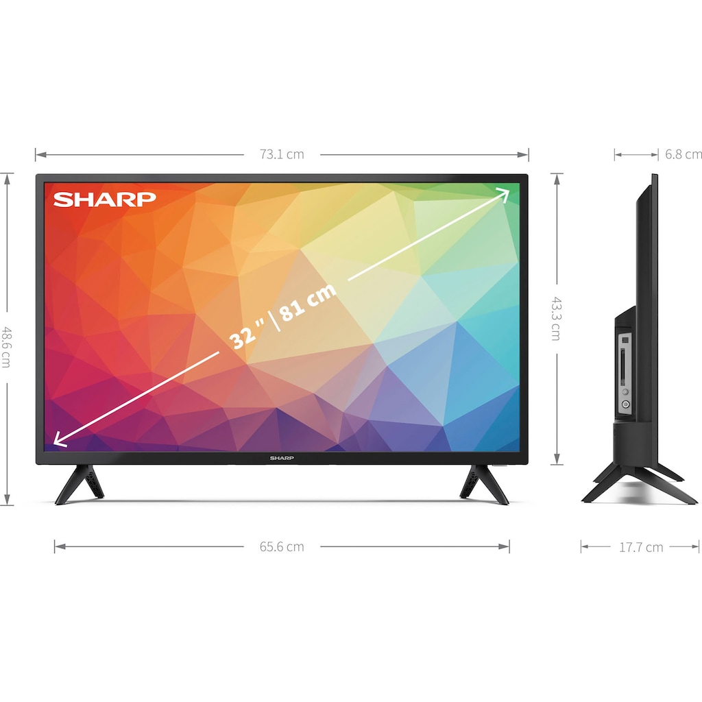 Sharp LED-Fernseher »1T-C32FGx«, 81 cm/32 Zoll, HD-ready, Smart-TV-Android TV