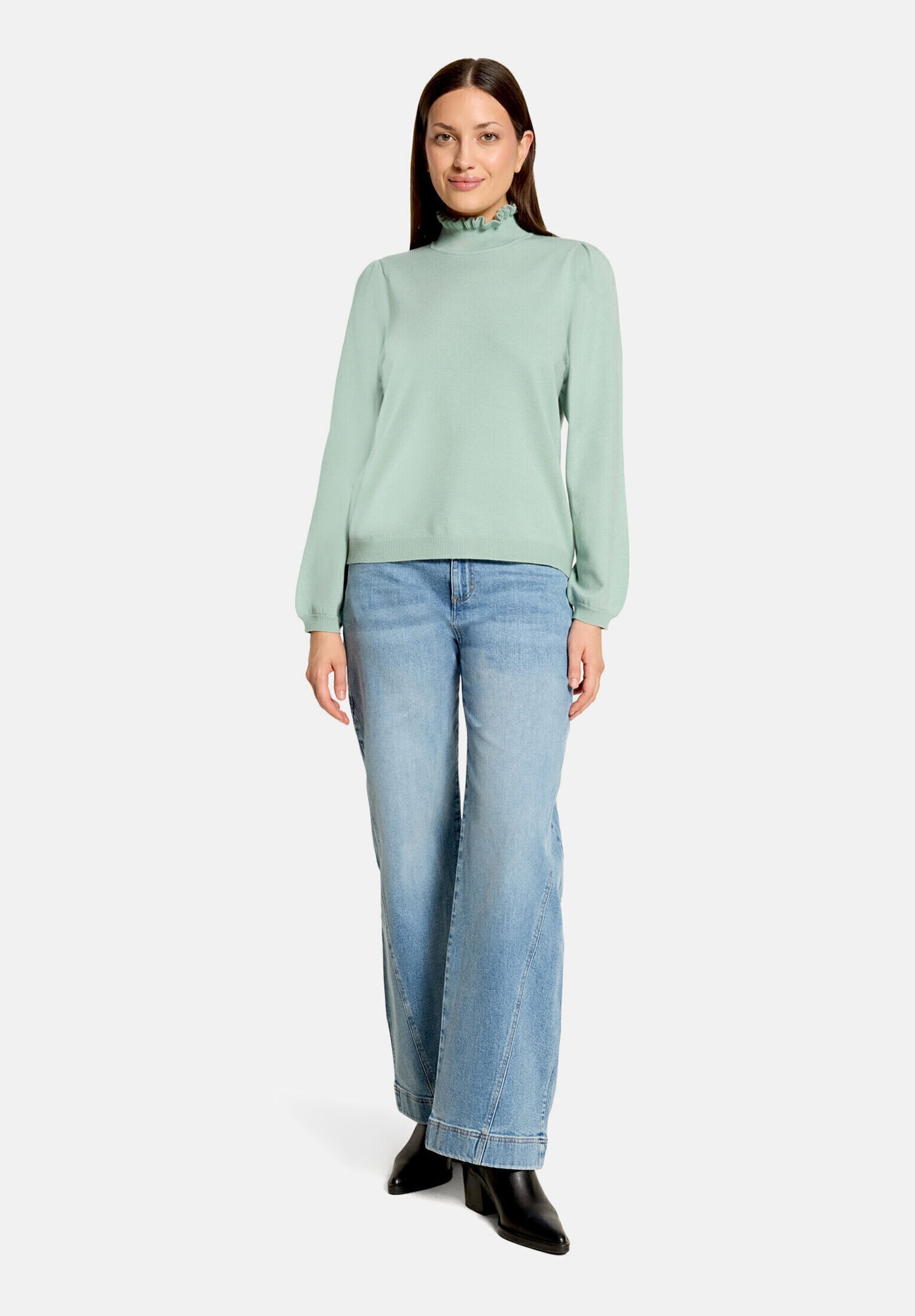 Cartoon Strickpullover »Damen mit Rüschen« 1