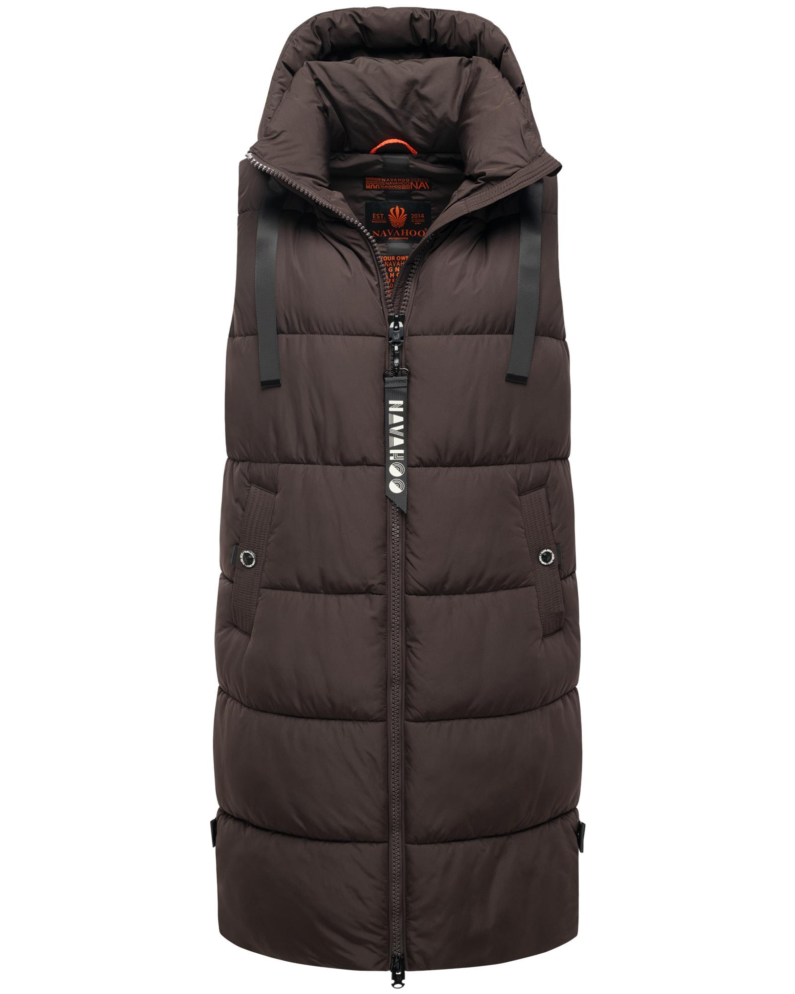 Navahoo Steppweste »Schnuffelchen«, (1 tlg.), warme Damen Outdoor-Weste lang mit Kapuze