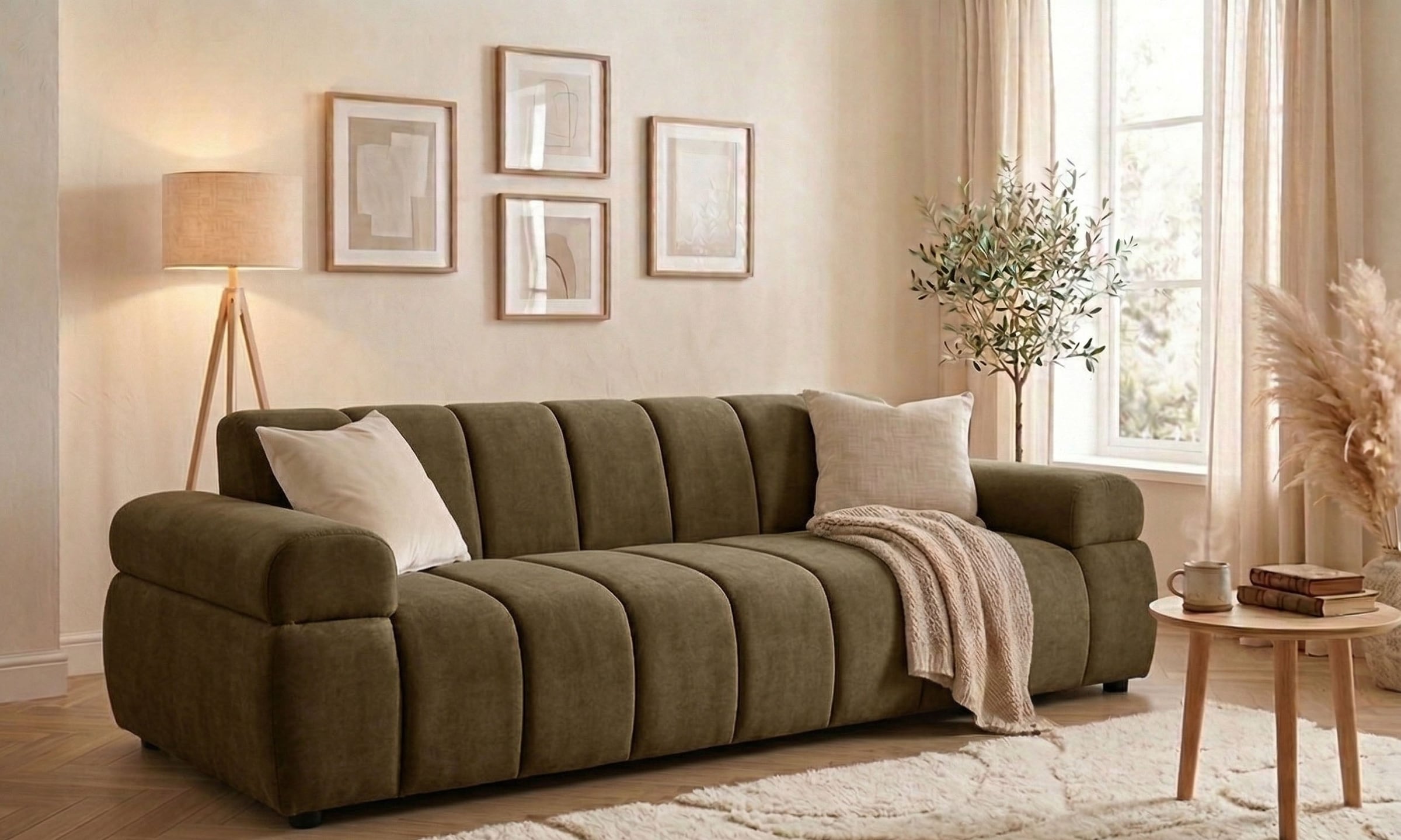 Home affaire 3-Sitzer "LYOTH Design-Sofa, moderne Steppung, Breite 220 cm" mit Wellenunterfederung, gemütlich und modern, komfortables Sitzgefühl