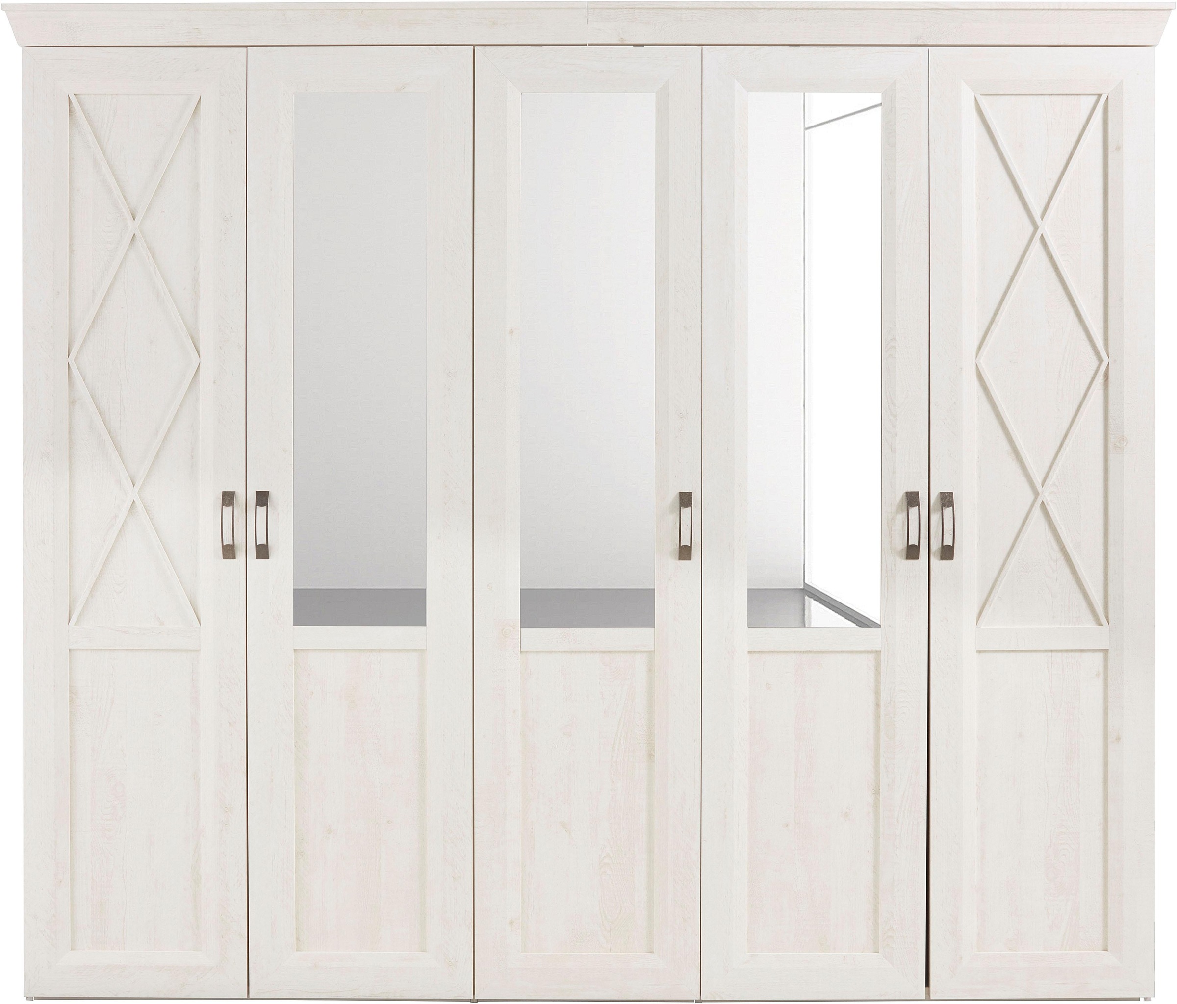 Thumbnail - FORTE Drehtürenschrank "Kashmir, TOPSELLER, klassischer Landhausstil, Made in Europe" Maße (B/T/H): 255/63/221 cm, mit S...