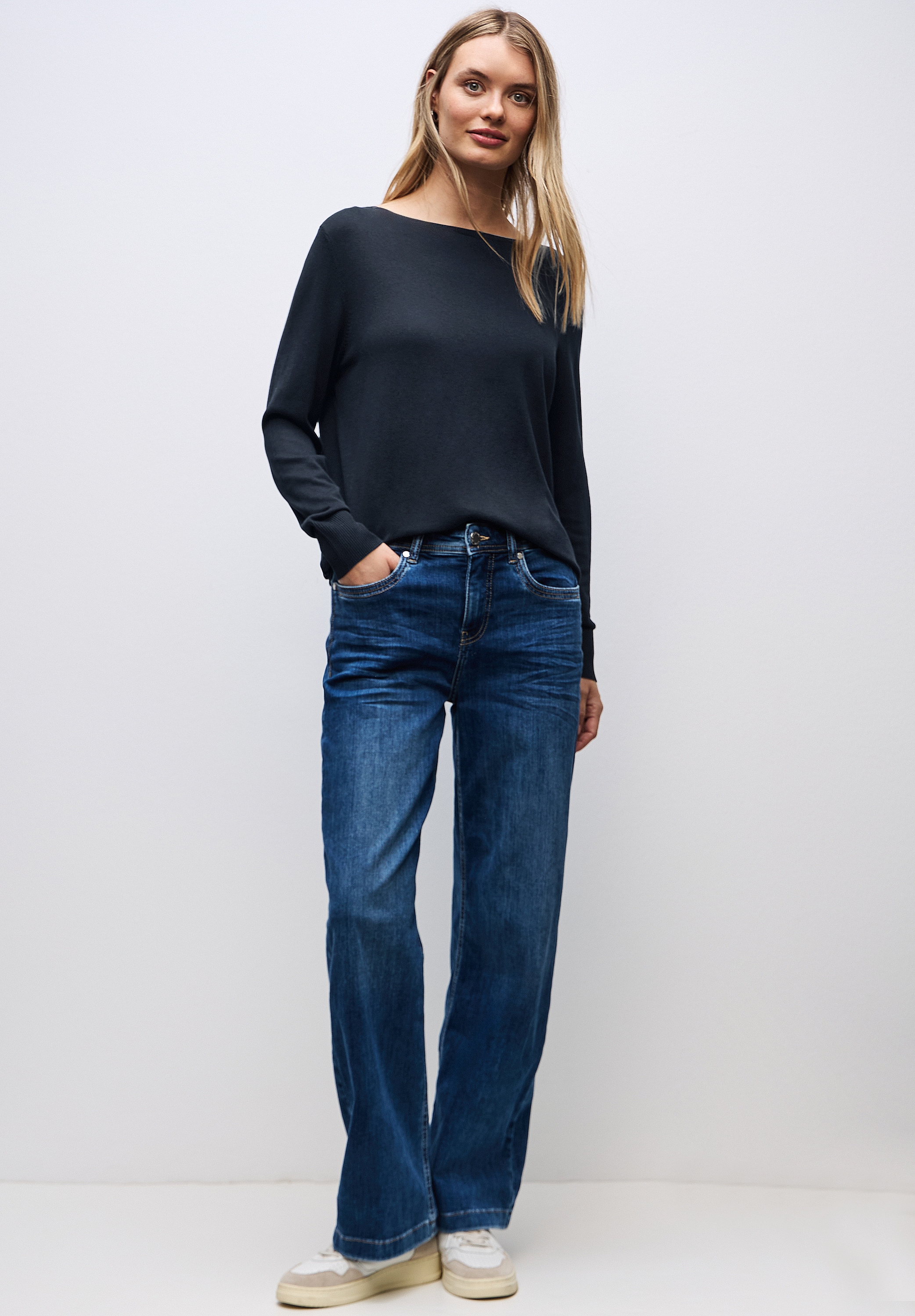 STREET ONE Strickpullover , aus elastischem Materialmix
