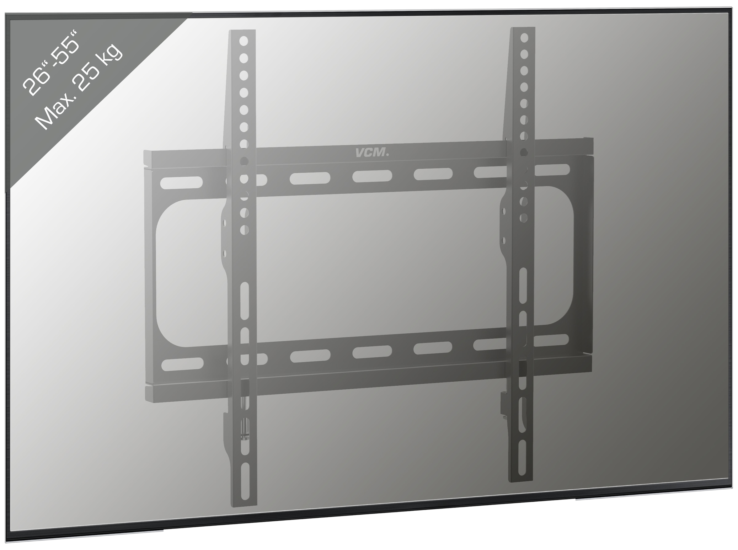 VCM TV-Wandhalterung »VCM Universal TV Halterung | VESA Wandhalterung | Fernsehhalter Halter flach | Belastbarkeit bis zu 25 kg - B-FX400«, (VCM B-FXNB)