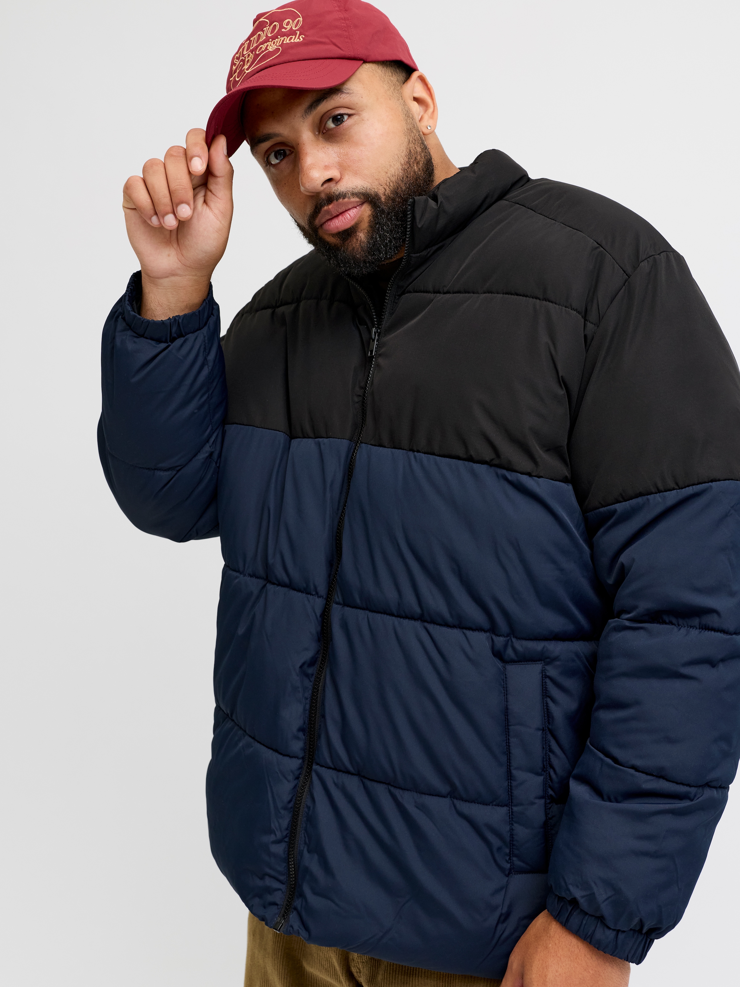 Jack & Jones PlusSize Steppjacke »JJMAZE PUFFER COLLAR PLS« ohne Kapuze