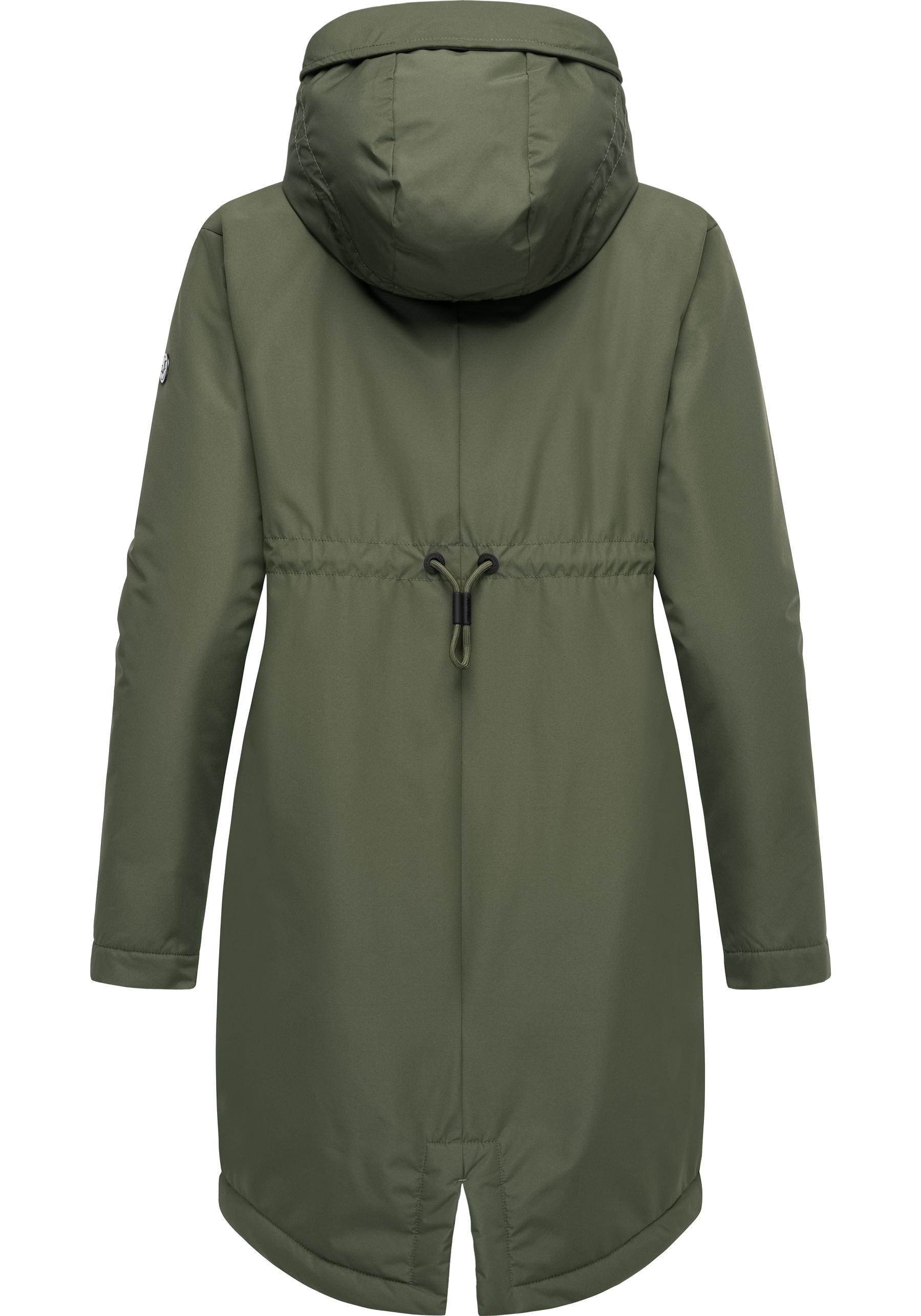 Ragwear Kurzmantel »Holstic«, Wasserdichter Damen Wintermantel mit Kunstfell am Kragen