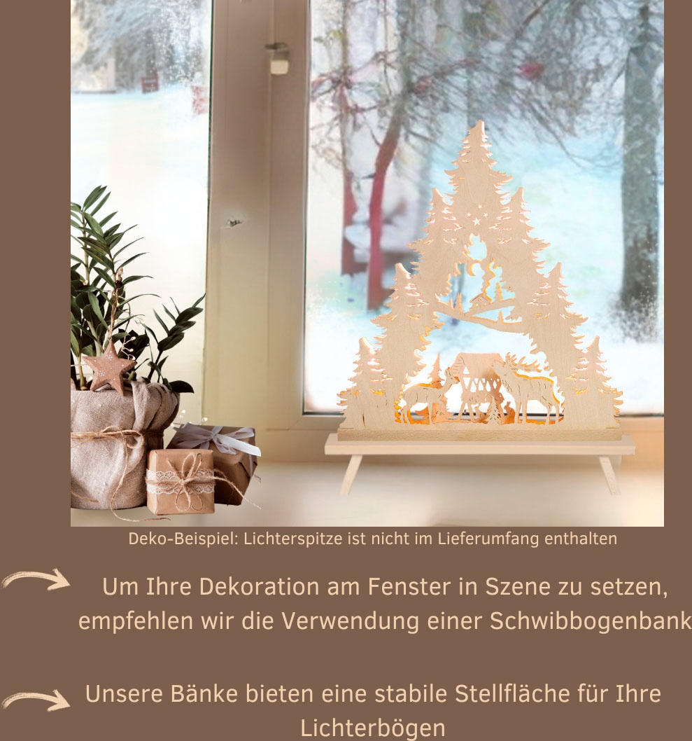 Weigla Schwibbogen-Fensterbank »Weihnachtsdeko«, aus Buchenholz, Tiefe ca. 7,5 cm