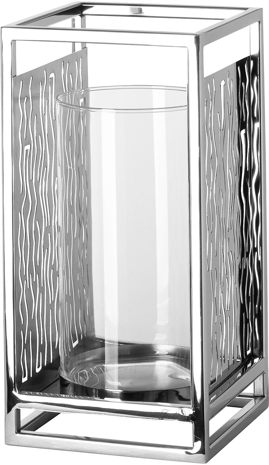 Fink Windlicht »Kerzenhalter NICOSA«, (1 St.), aus Edelstahl und Glas, mit  ausgestanzten Cut-Outs bestellen | BAUR