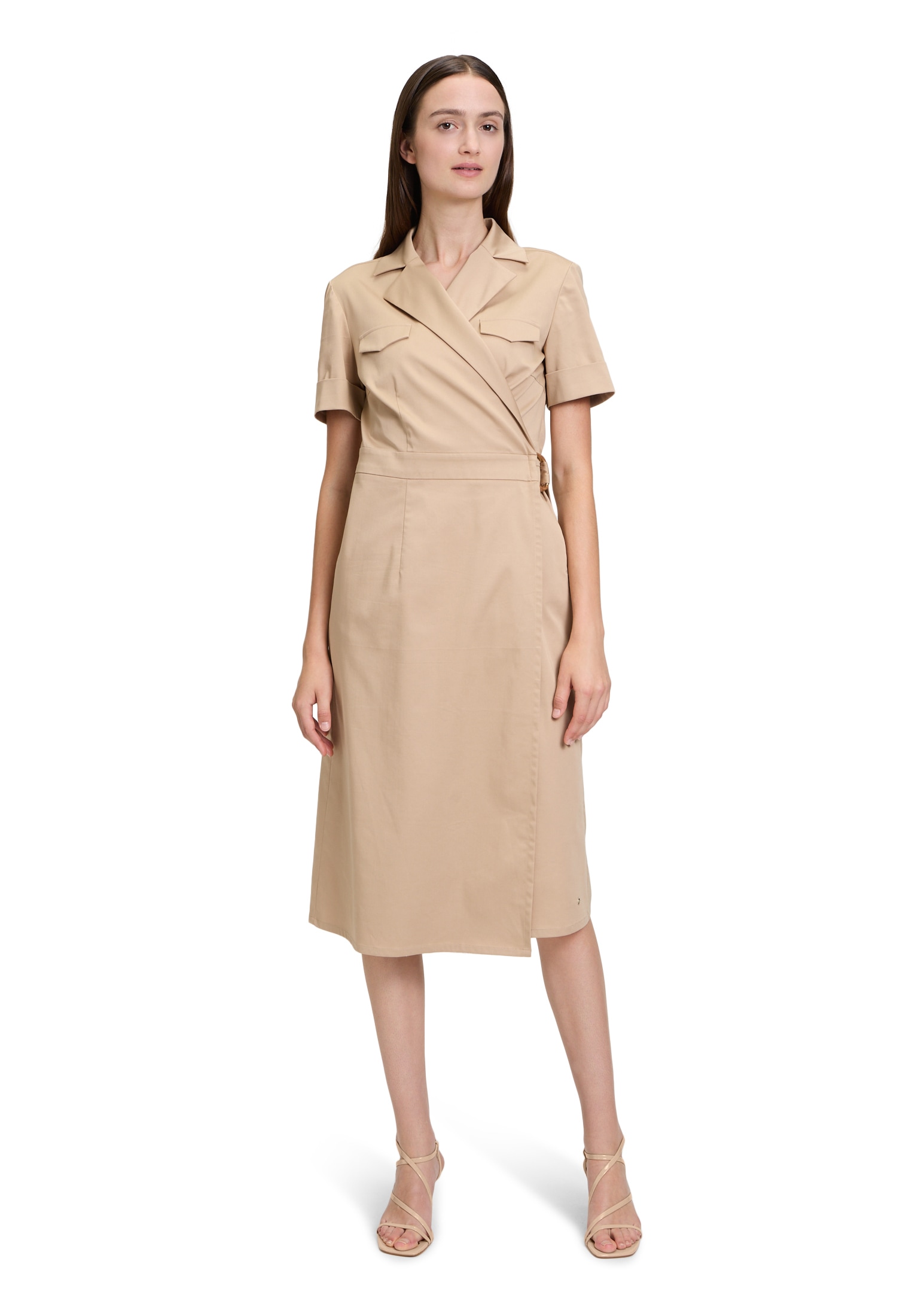 Betty&Co Wickelkleid "Damen mit Kragen" Nahttasche Schnallen günstig online kaufen