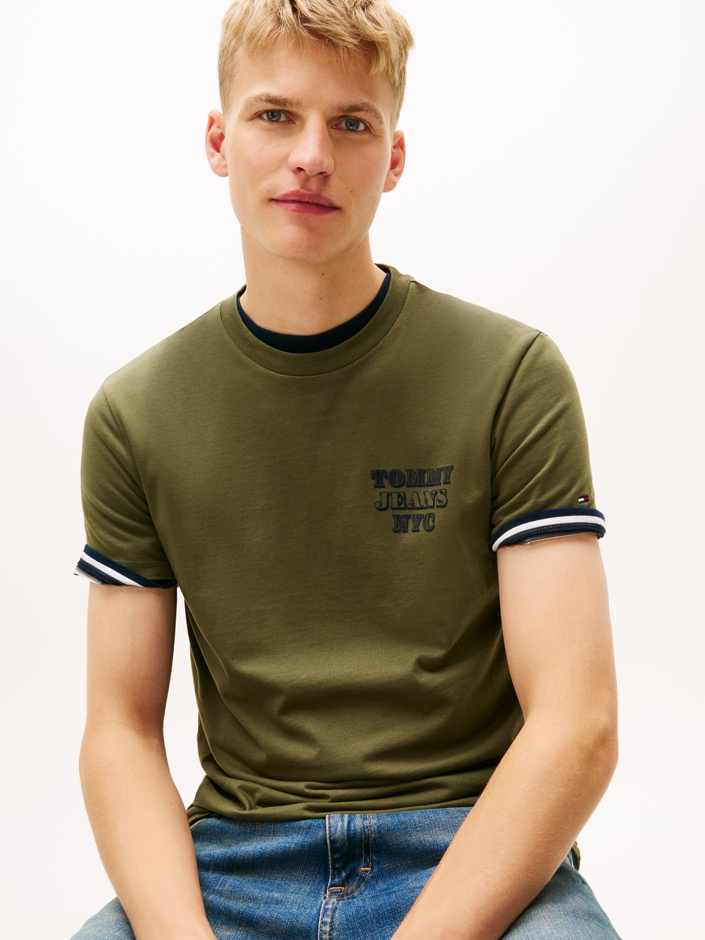 Tommy Jeans T-Shirt "TJM ENTRY BILLS" slim fit, Jersey, Rundhals günstig online kaufen