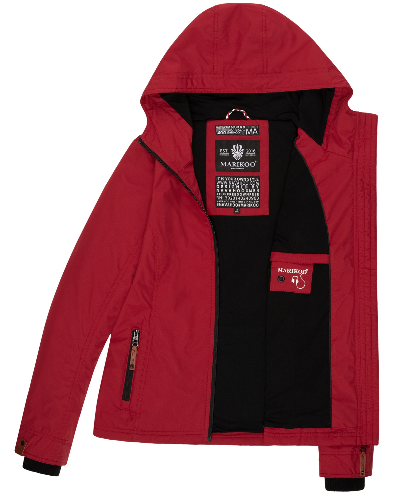 Marikoo Outdoorjacke »Brombeere«, sportliche Übergangsjacke mit Kapuze