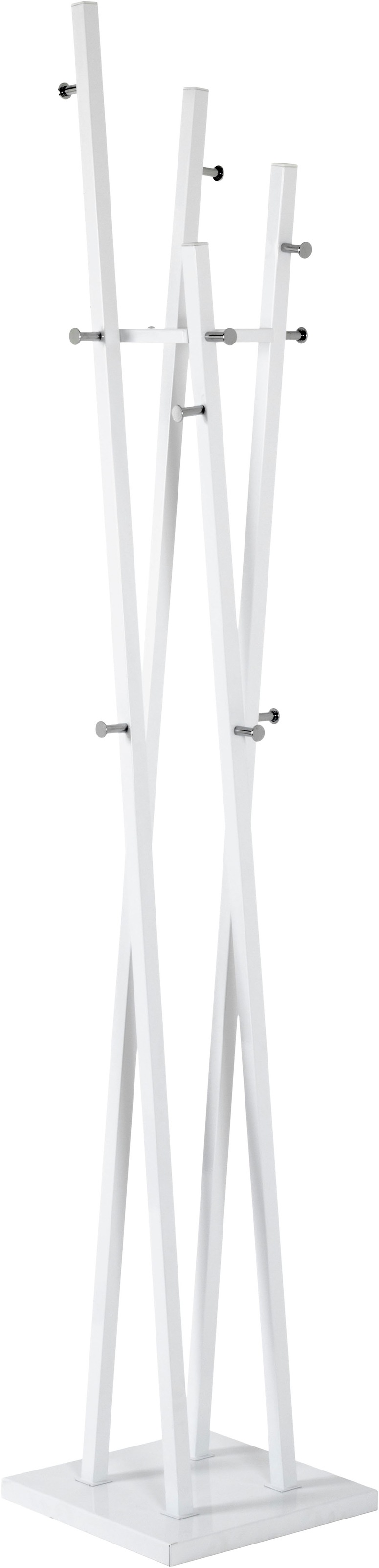 HAKU Garderobenständer "Kleiderständer, Standgarderobe" quadratisch - aus Metall Weiß - B/T/H 35/35/192 cm