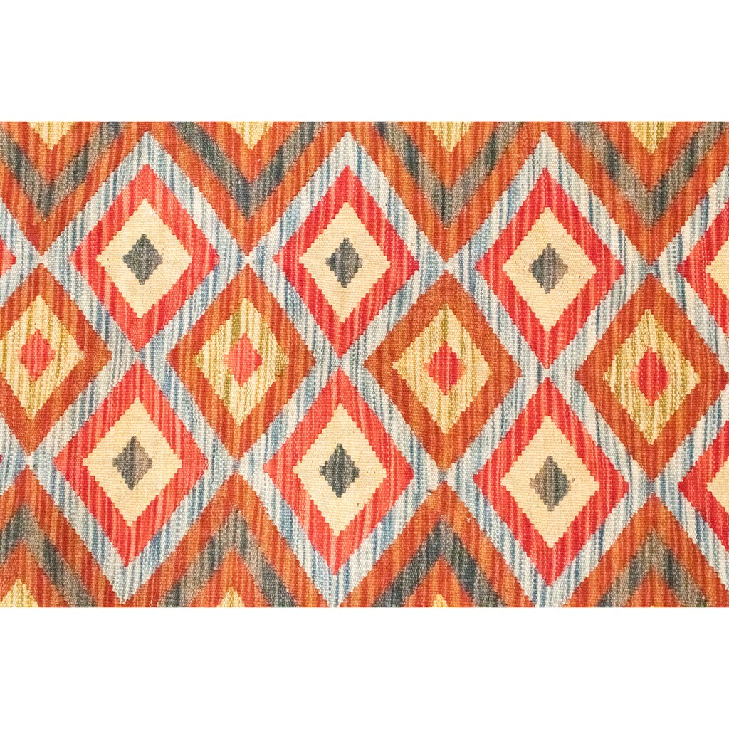 morgenland Wollteppich »Kelim Afghan Teppich handgewebt orange«, rechteckig