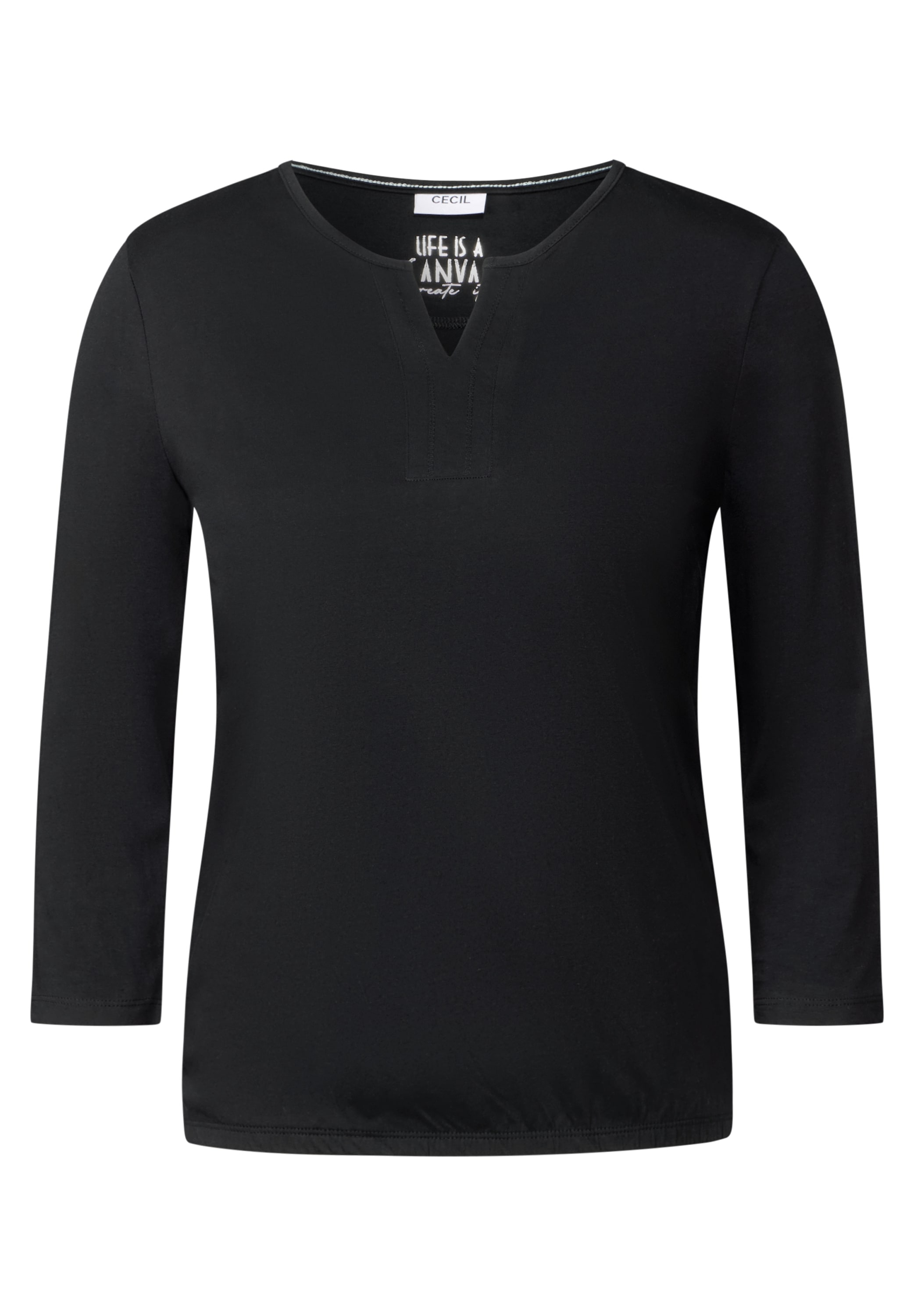 Cecil 3/4-Arm-Shirt, mit geschlitztem Rundhalsausschnitt
