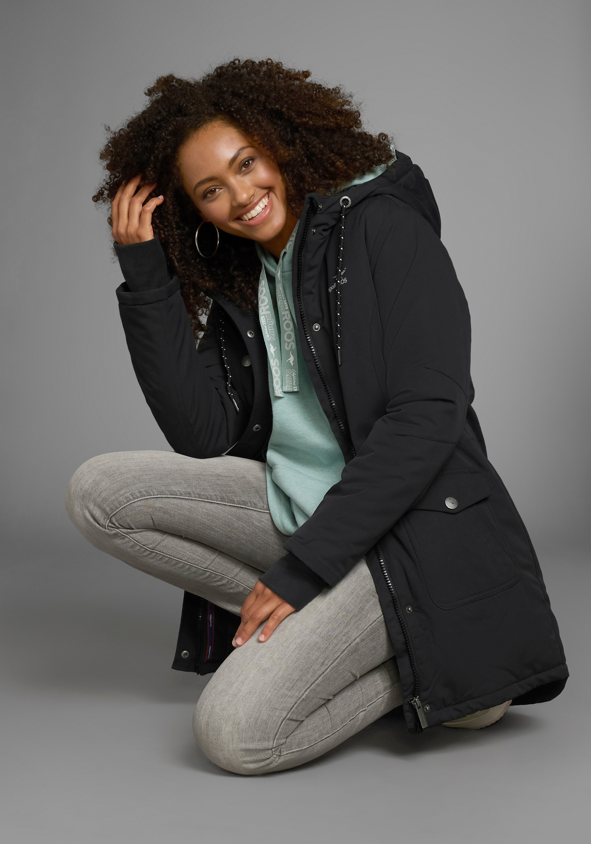 KangaROOS Long Jacket Women's Black 34 2