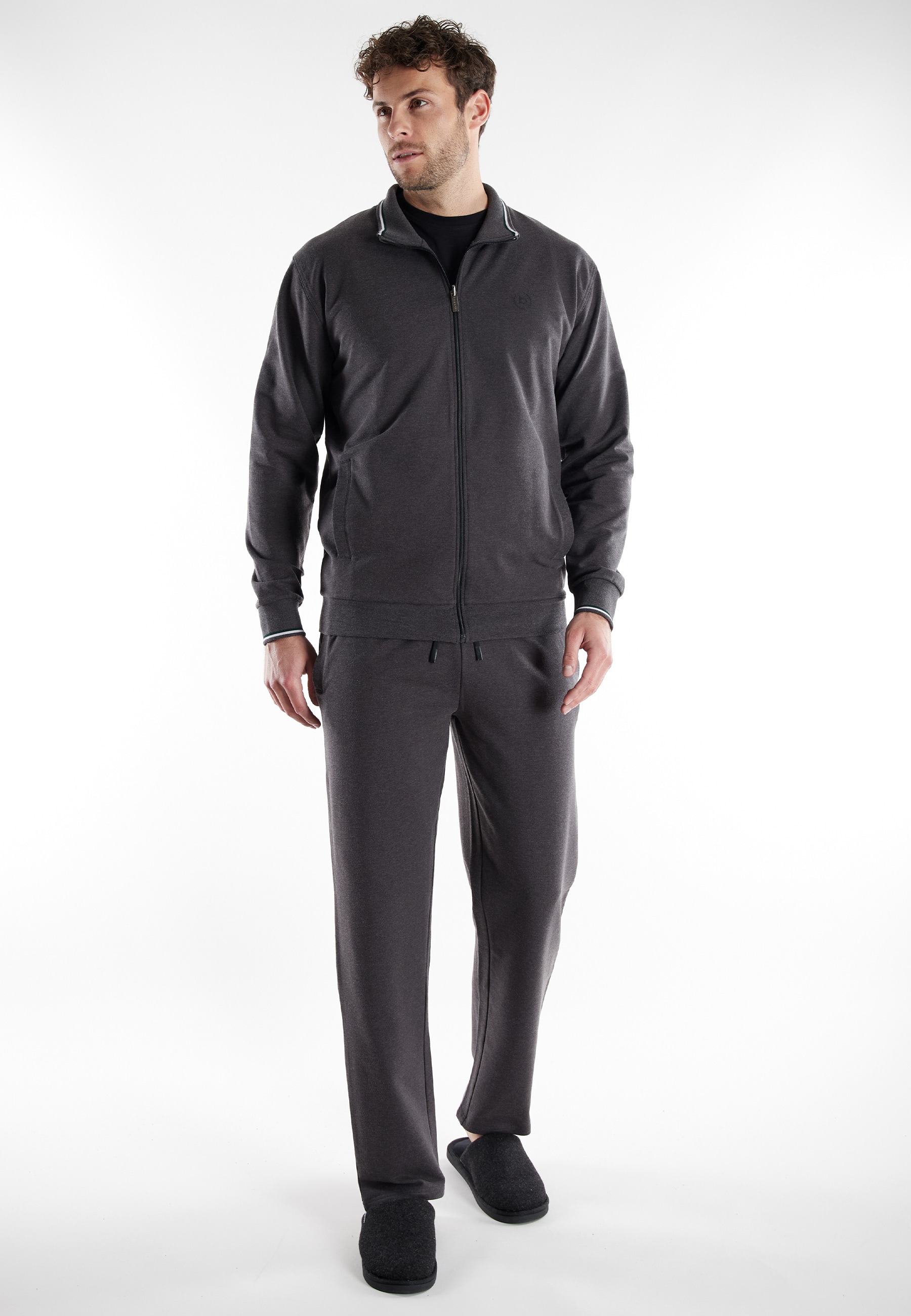 bugatti Loungeanzug "Bologna" 2 Stk. tlg., Langarm, lange Hose, mit Seitent günstig online kaufen