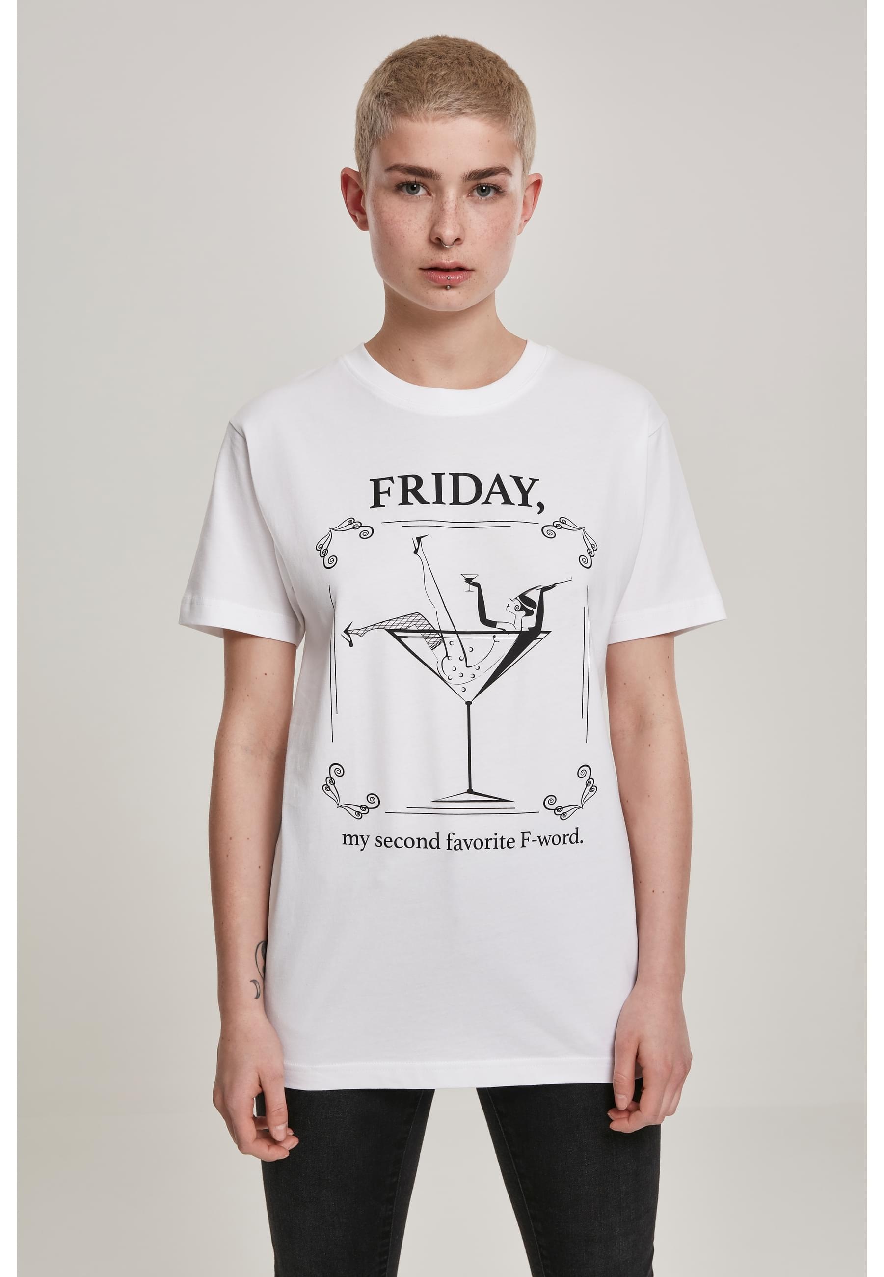 MisterTee Kurzarmshirt »MisterTee Damen Ladies F-Word Tee«, (1 tlg.)