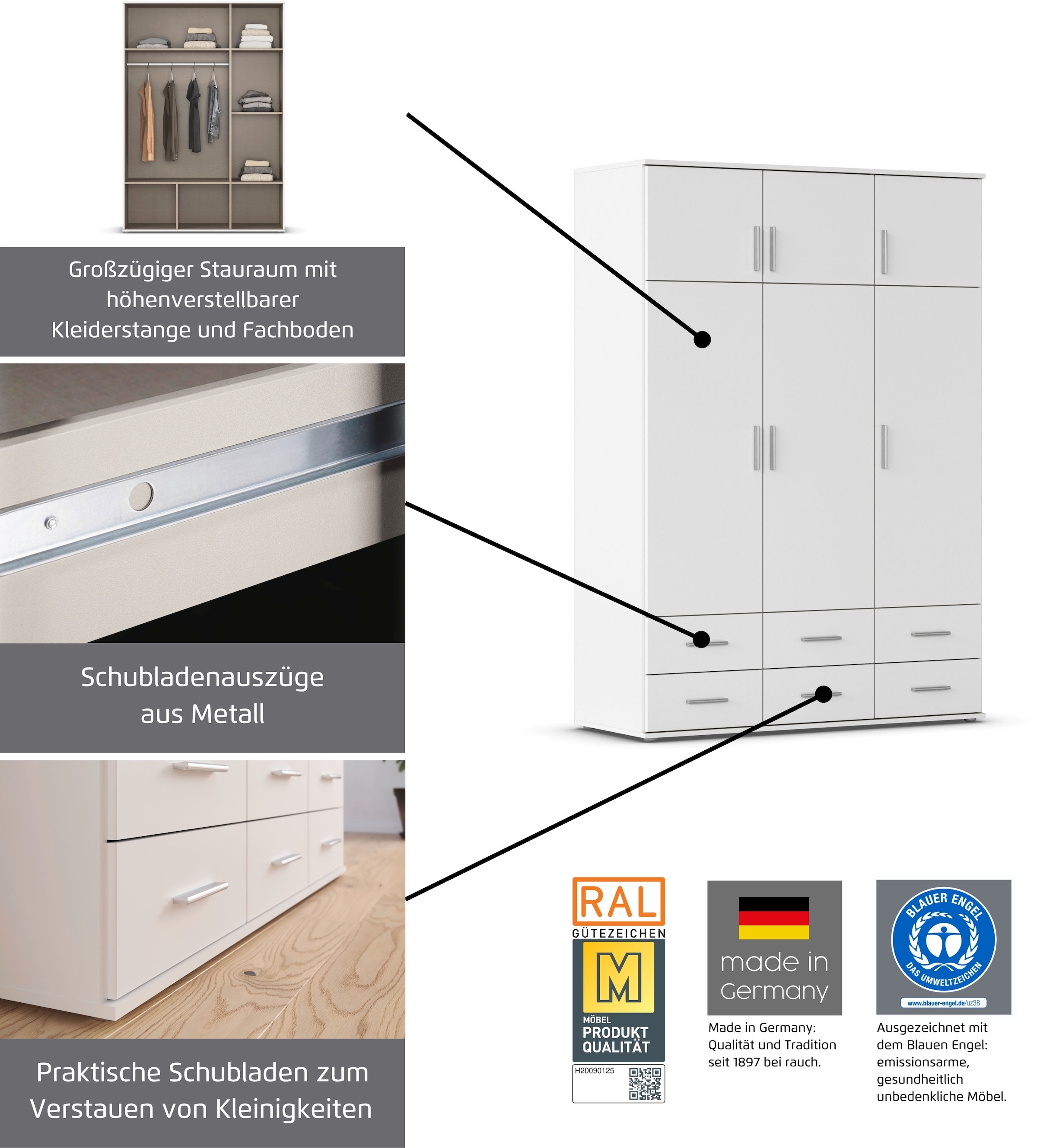 rauch Kleiderschrank »Kemi« mit Spiegel