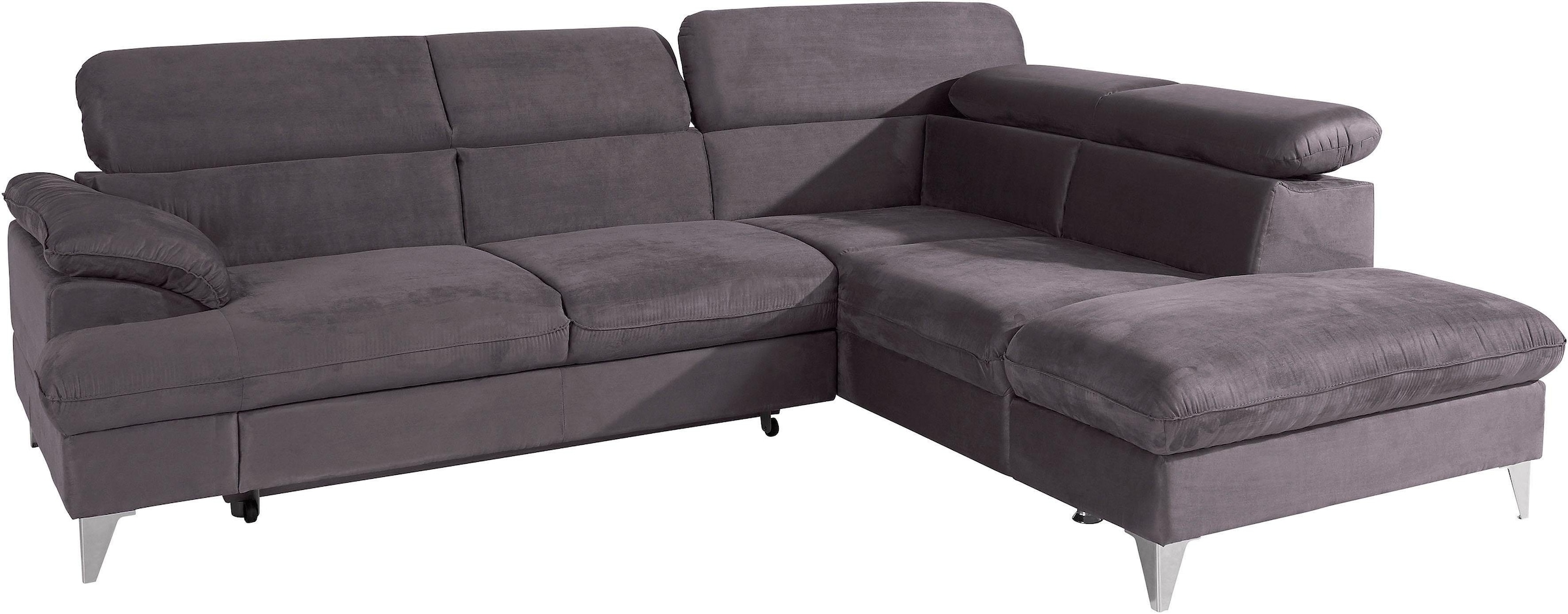 COTTA Polstergarnitur »Caluso L-Form«, Set bestehend aus: Ecksofa mit Kopfteilverstellung & Hocker