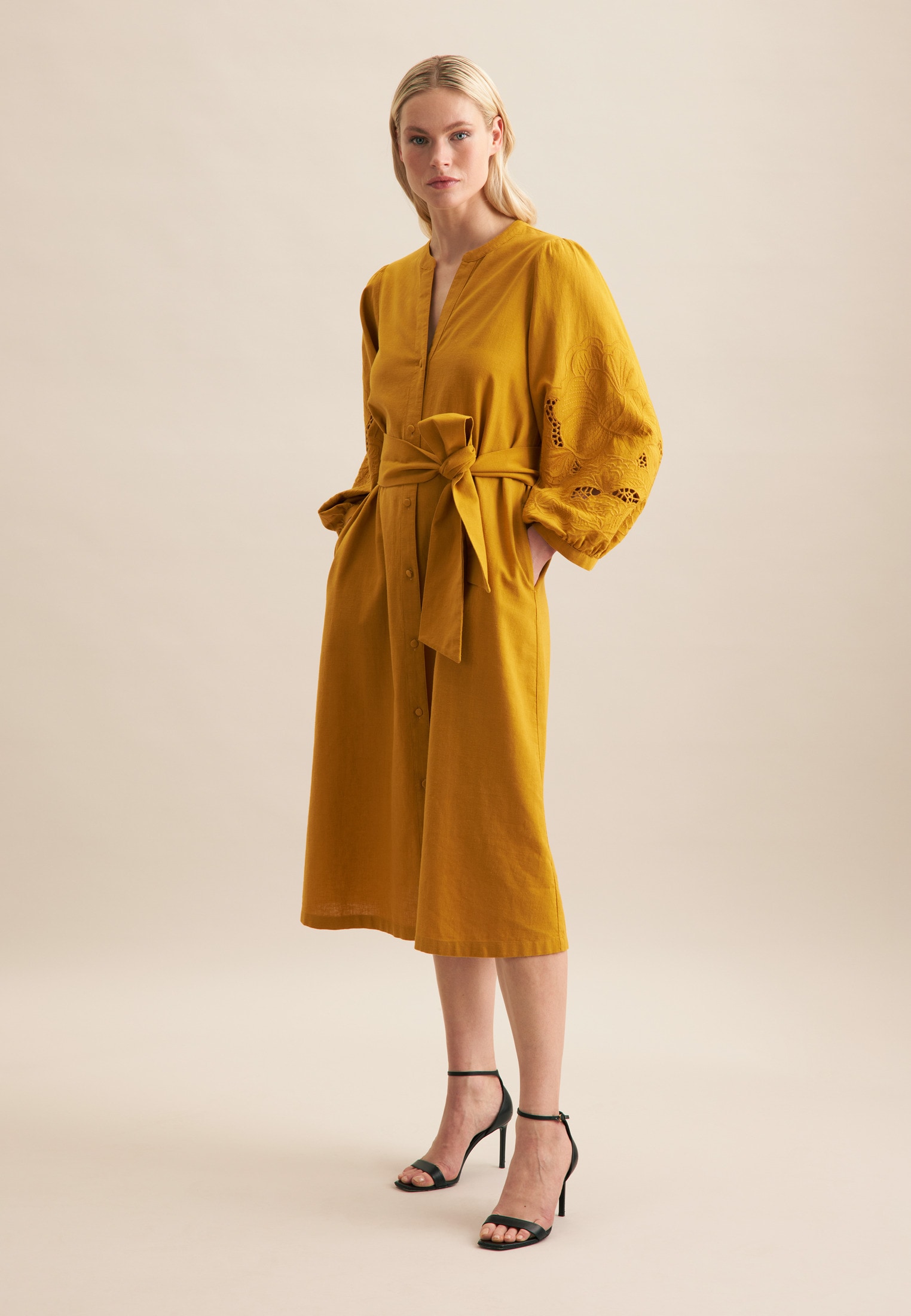 seidensticker Sommerkleid "Schwarze Rose" 7/8 Rundhals Uni günstig online kaufen