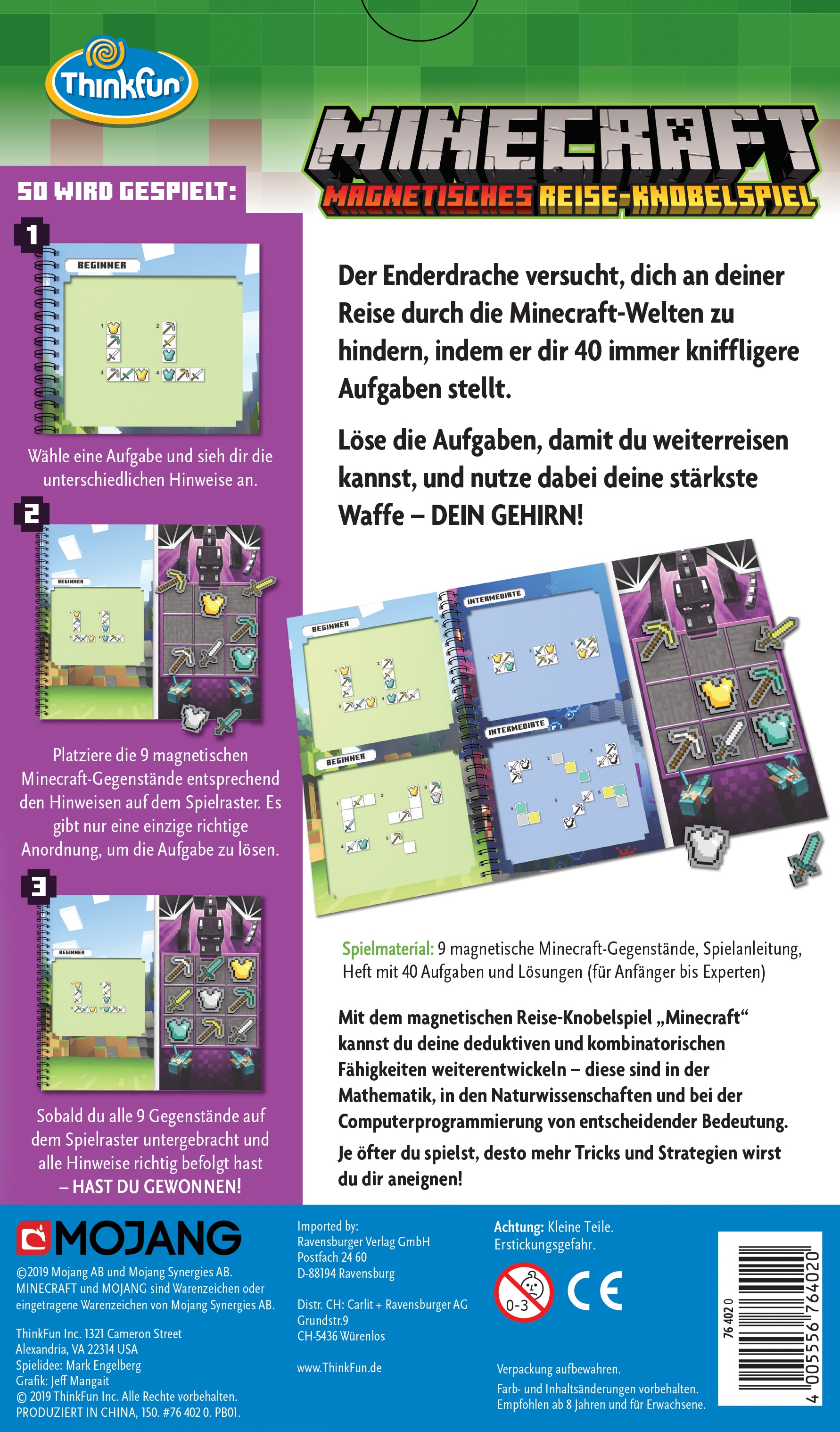 Thinkfun® Spiel »ThinkFun Minecraft: Das Magnetische-Reisespiel«