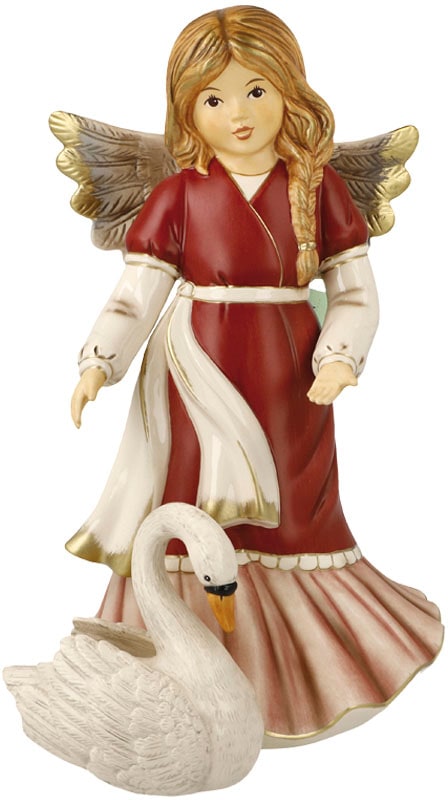 Anmutiger Sammlerfigur, 26 cm«, Weihnachtsfigur, - Weihnachtsdeko, | Höhe Dekofigur ca. »Engel Engelfigur Steingut Goebel BAUR Schwanenfreund, aus