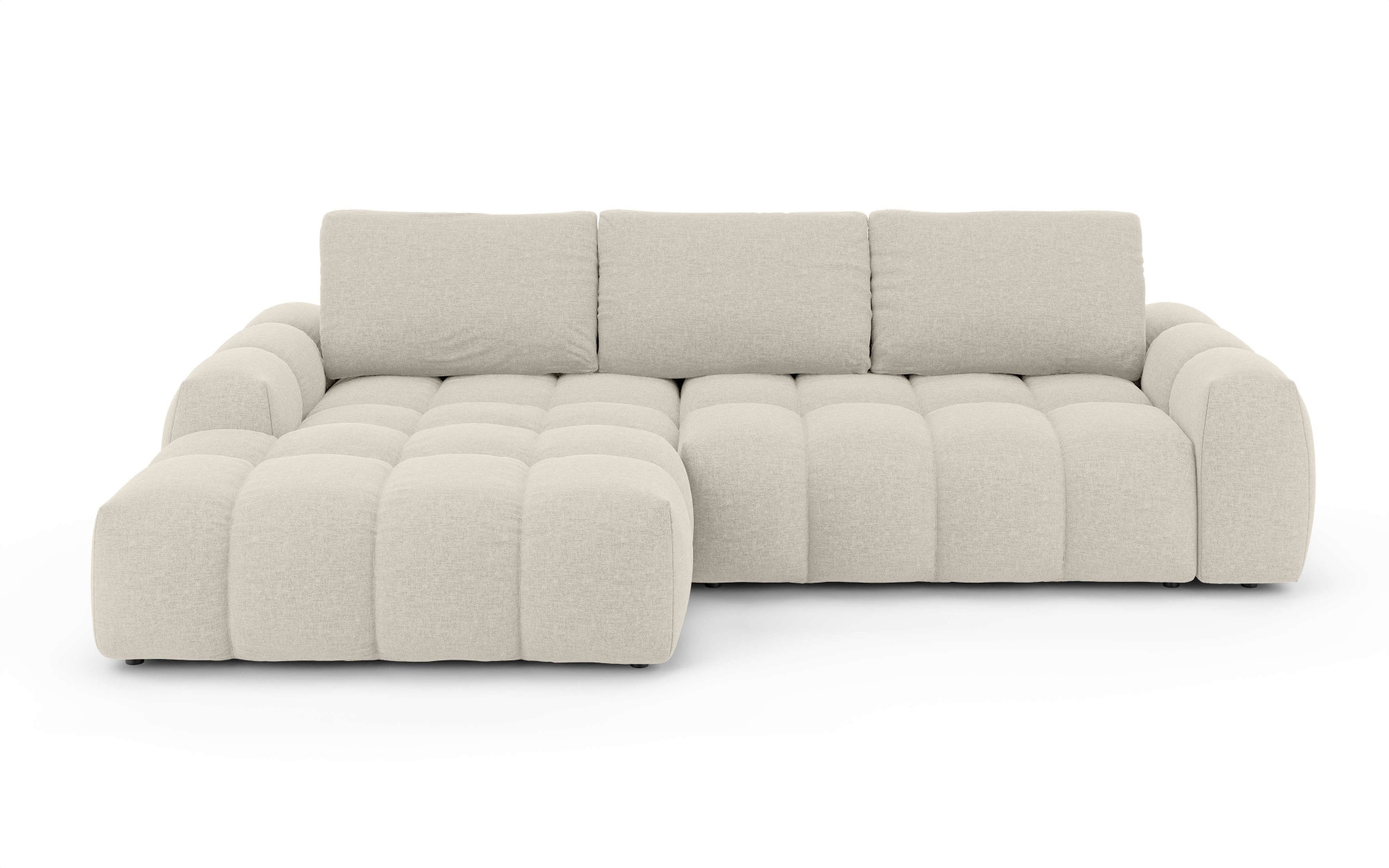 INOSIGN Ecksofa »AZITA klein optionale Schlafsofa mit Bettkasten, B/T/H: 270/166,5/84cm«, L-Form mit Wellenunterfederung, Bubble-Optik