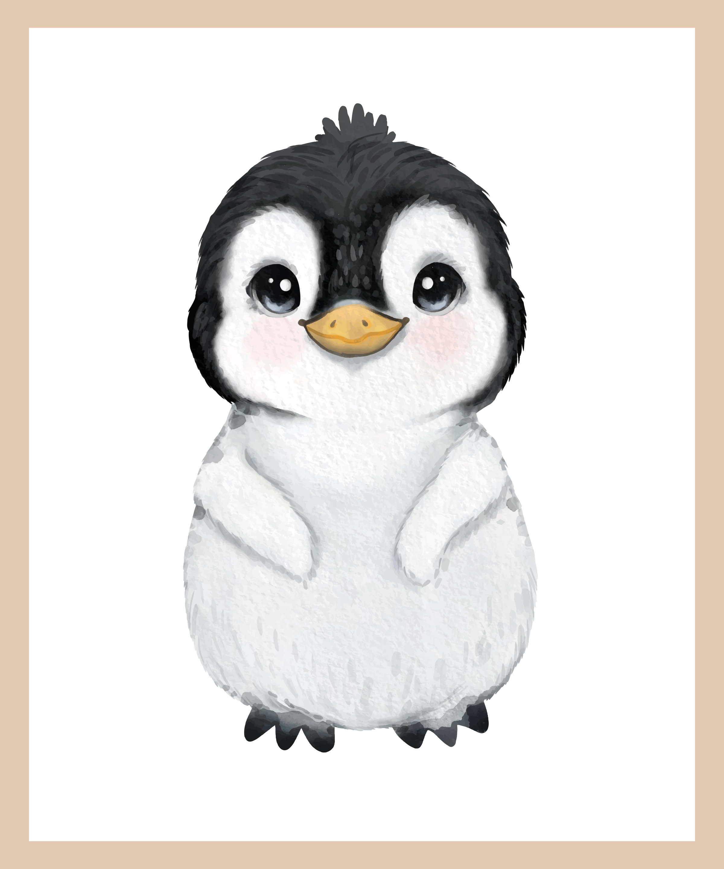 Lüttenhütt Bild mit Rahmen "oder Poster, Süßer Pinguin", Fantasy-Pinguine-T günstig online kaufen