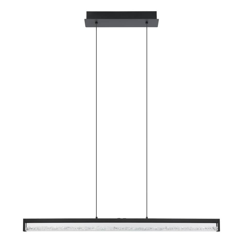 EGLO Hängeleuchte »CARDITO 1«, 6 flammig, Leuchtmittel LED-Modul | LED fest integriert, Pendelleuchte, Metall in Schwarz mit klaren Glas-Kristallen, dimmbar