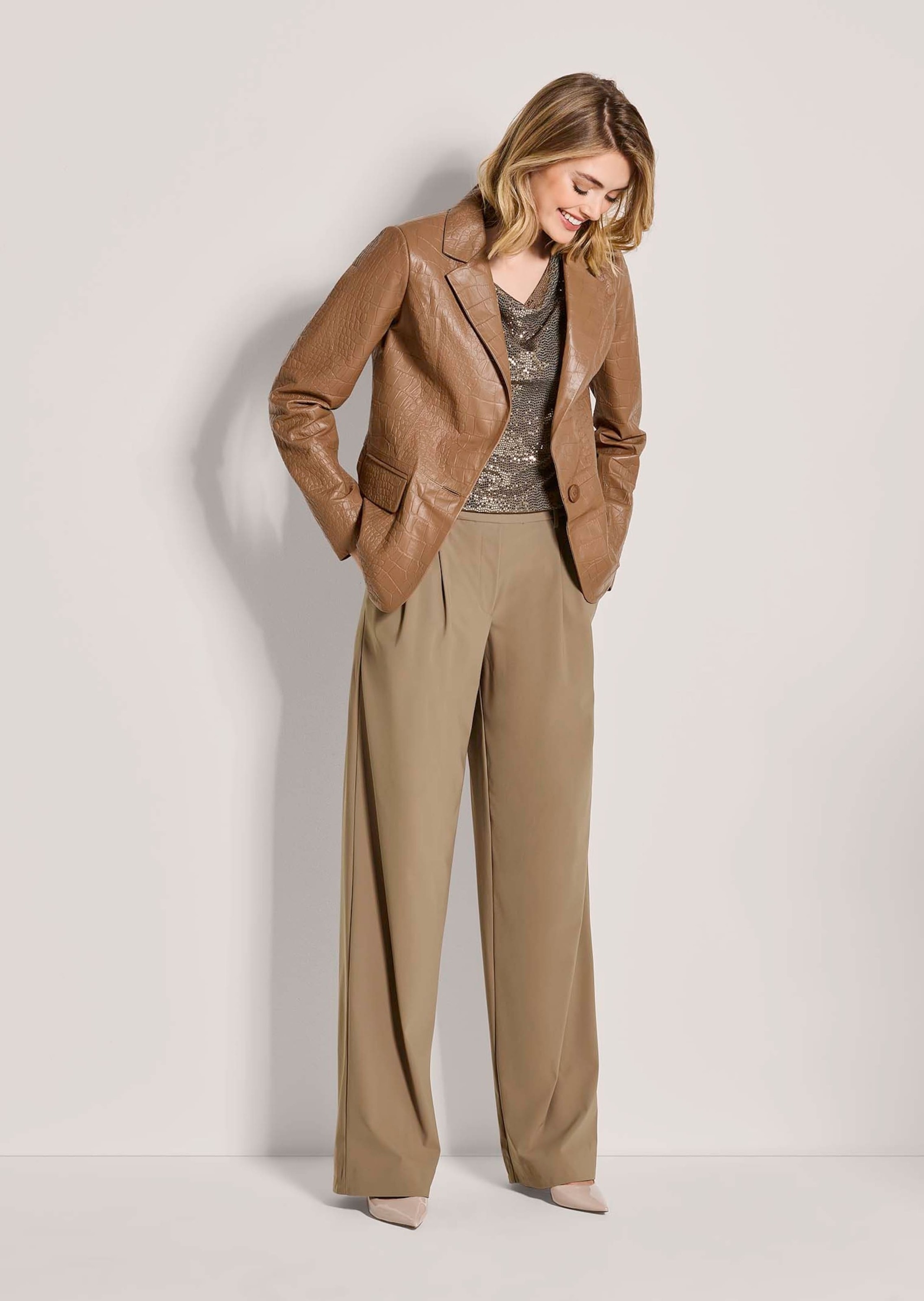 MADELEINE Jeansjacke "Lederblazer Lammnappa-Blazer mit Kroko-Prägung" günstig online kaufen