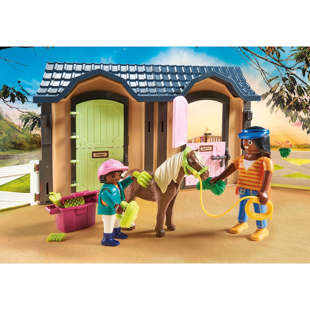 Playmobil® Konstruktions-Spielset »Reitunterricht mit Pferdeboxen (70995), Country«, (211 St.)