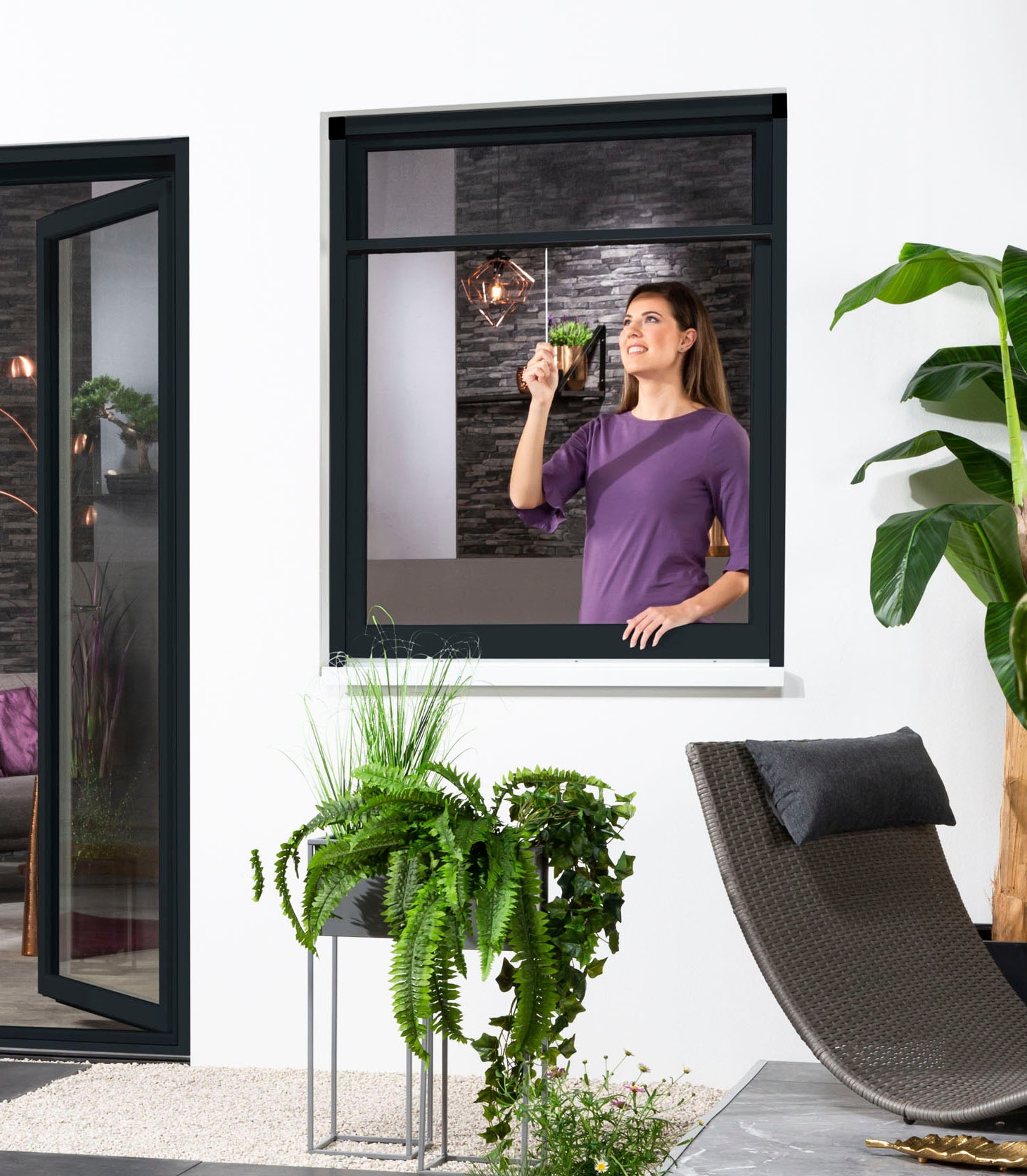 hecht international Insektenschutz-Fensterrahmen »SMART«, 100x160 cm, kürzbar