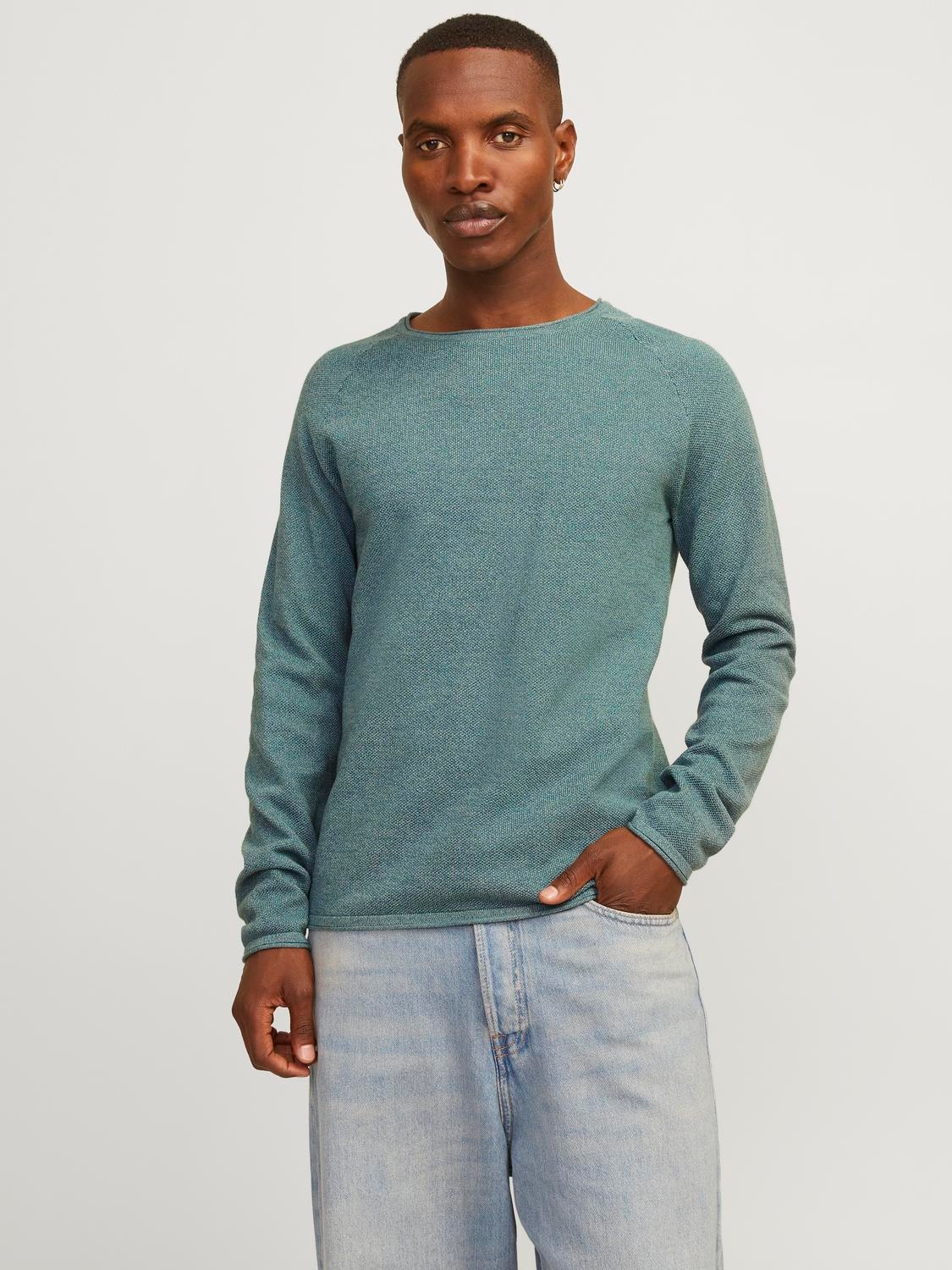 Jack & Jones Rundhalspullover "JJEHILL KNIT CREW NECK NOOS", aus Strukturstrick