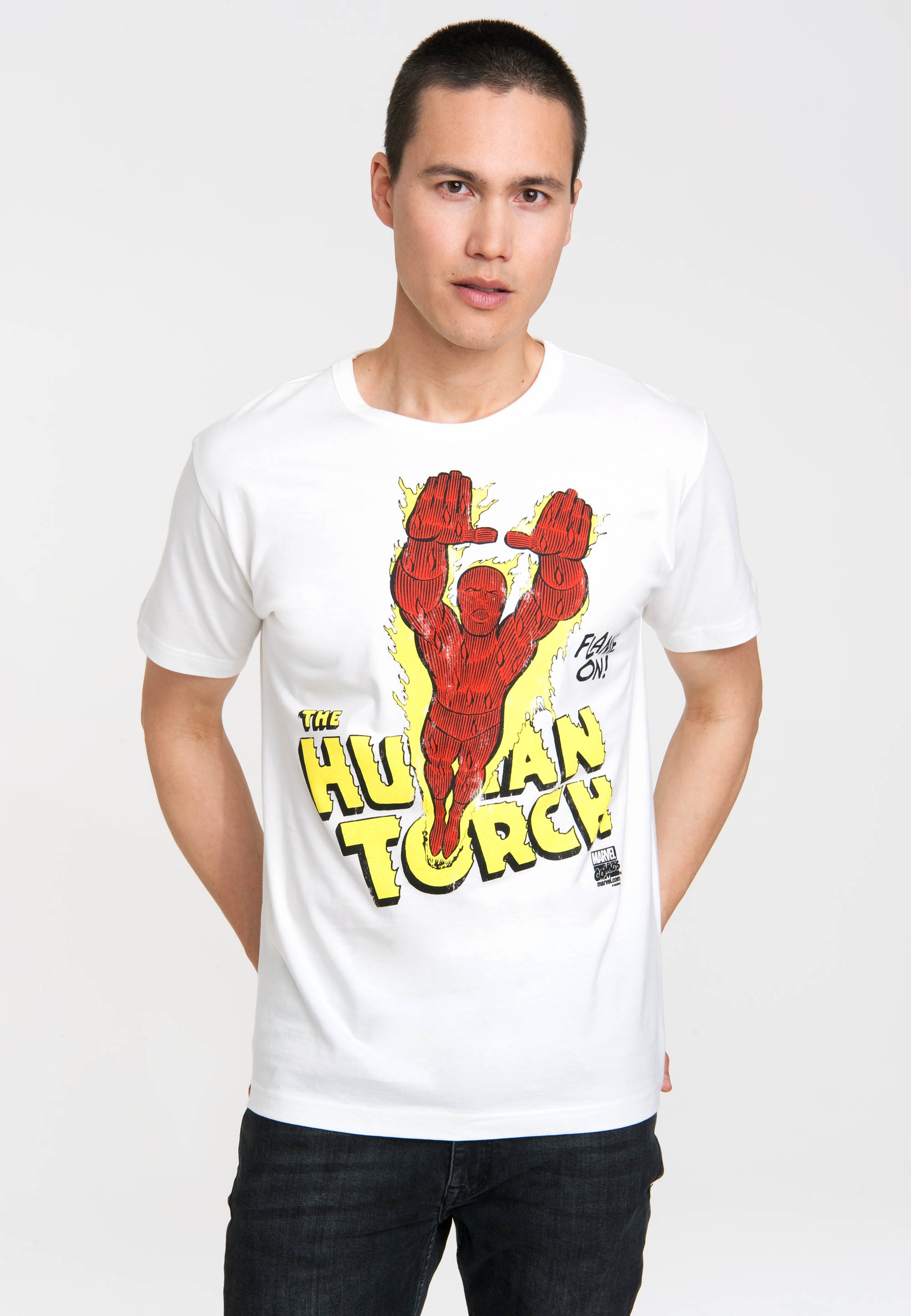 LOGOSHIRT T-Shirt »Human Torch - Marvel«, mit coolem Print