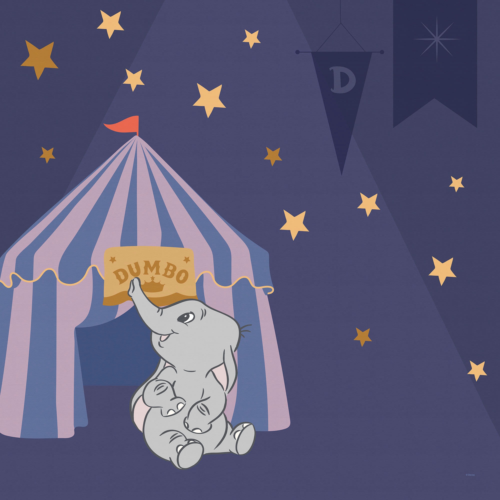 Komar Leinwandbild "Starry Night with Dumbo - Größe 60 x 60 cm" Disney 60 x günstig online kaufen