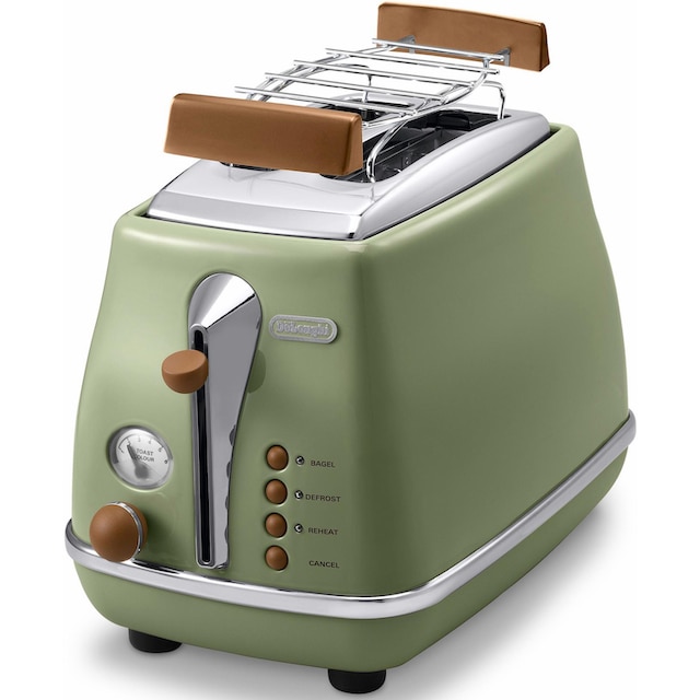 De\'Longhi Toaster »Incona Vintage »CTOV 2103.BG««, 2 kurze Schlitze, 900 W,  im Retro Look, grün auf Rechnung | BAUR