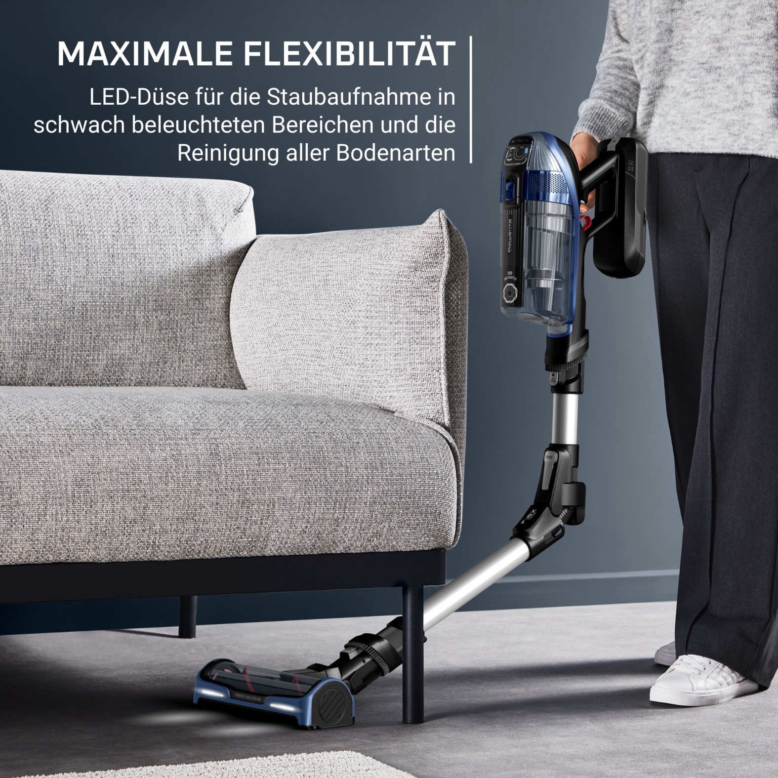 Rowenta Akku-Hand-und Stielstaubsauger »X-Force Flex 14.60 Aqua, leistungsstark, langlebiger Akku, Flex-Gelenk«, bis zu 200 Air Watt, Aqua-Düse, 2-in-1 Wisch- und Saugfunktion, RH99C3