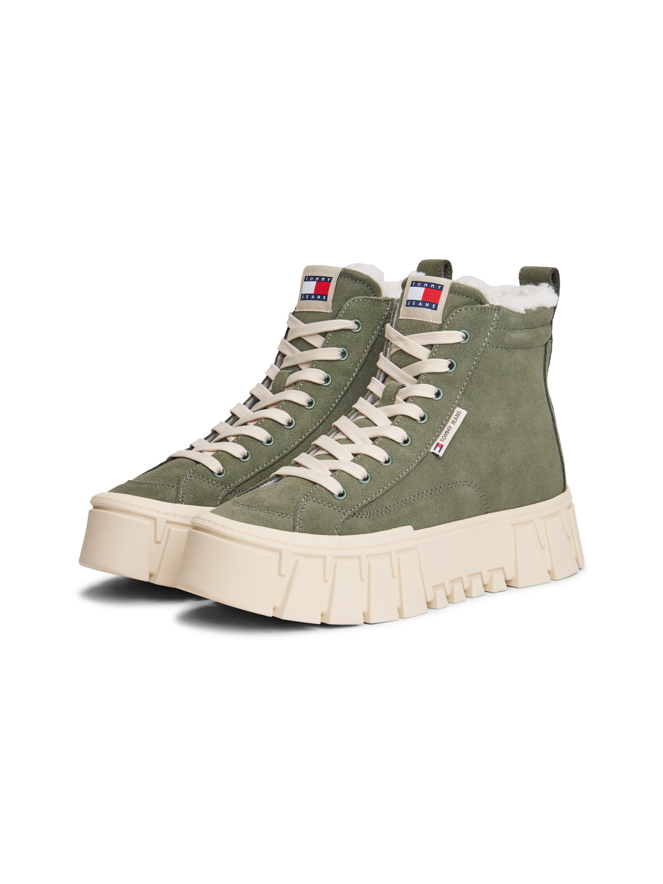 Tommy Jeans Winterboots "TJW VULC FLATFORM SUEDE WL", Schnürboots, High Top günstig online kaufen
