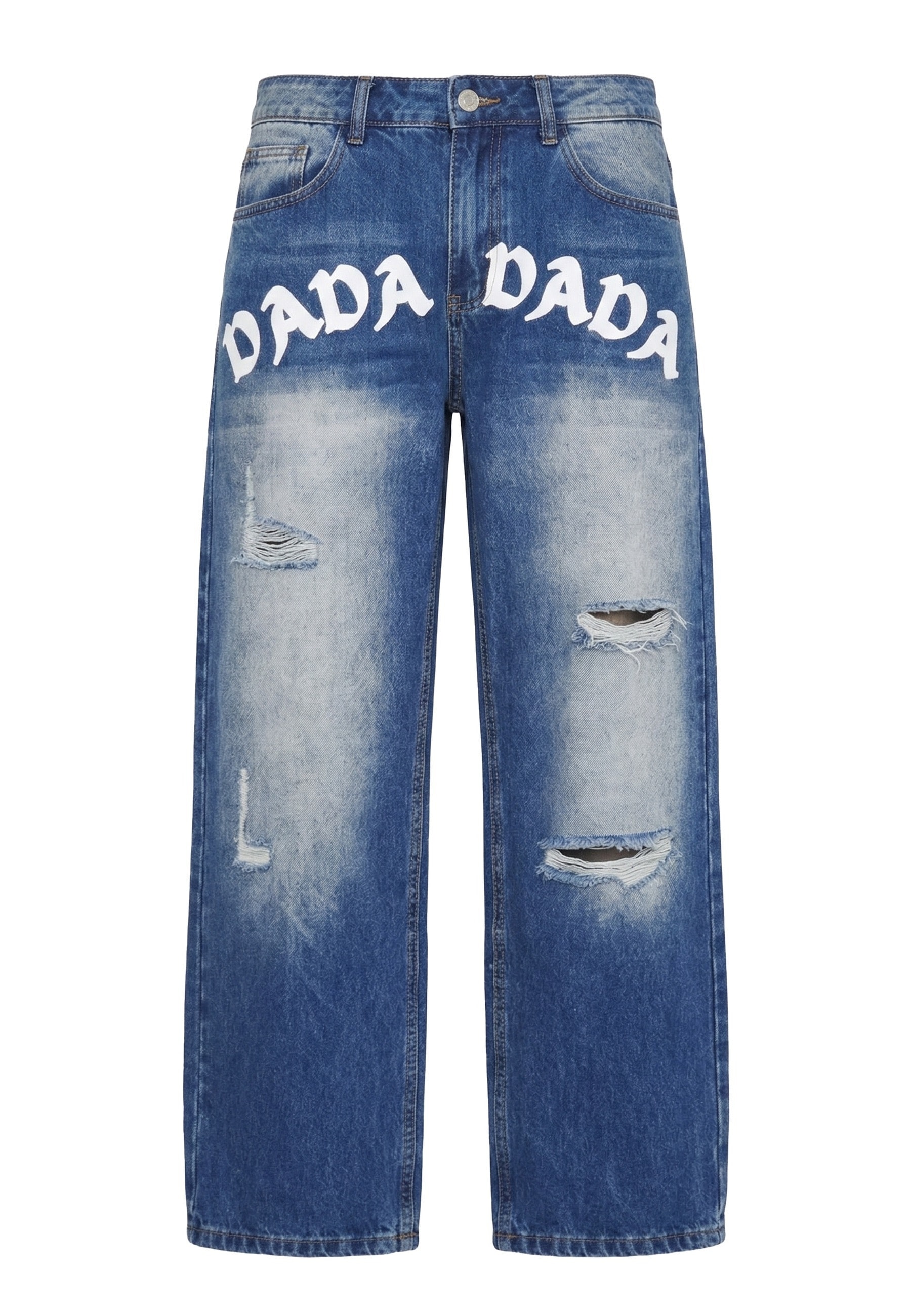 DADA Supreme Shorts "DADA Supreme Dada Supreme Front Logo Destroyed Loose Fit Jeans"