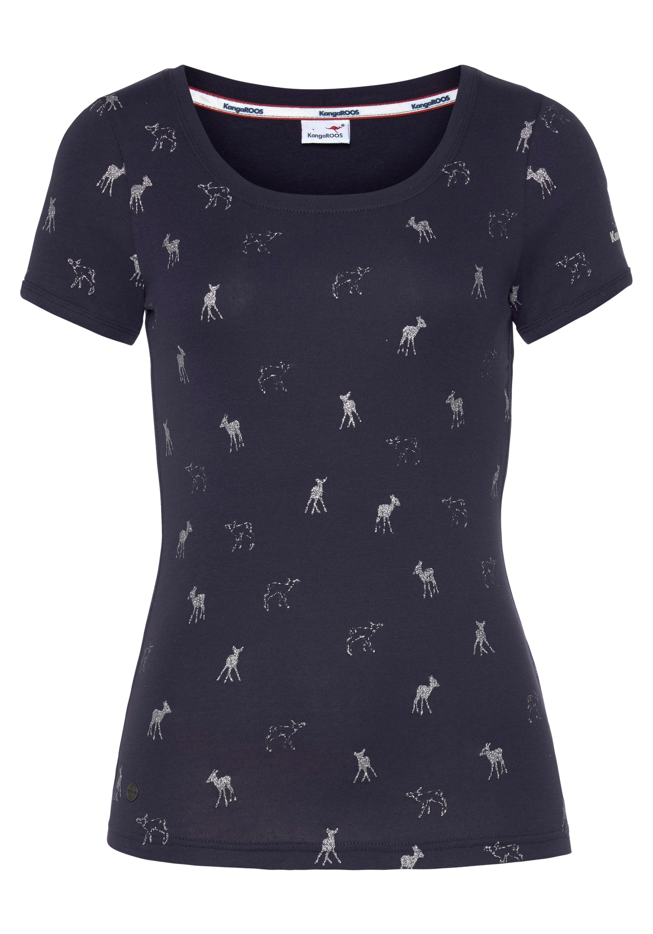 KangaROOS T-Shirt, kurzärmelig, sehr figurbetont und hüftbedeckend